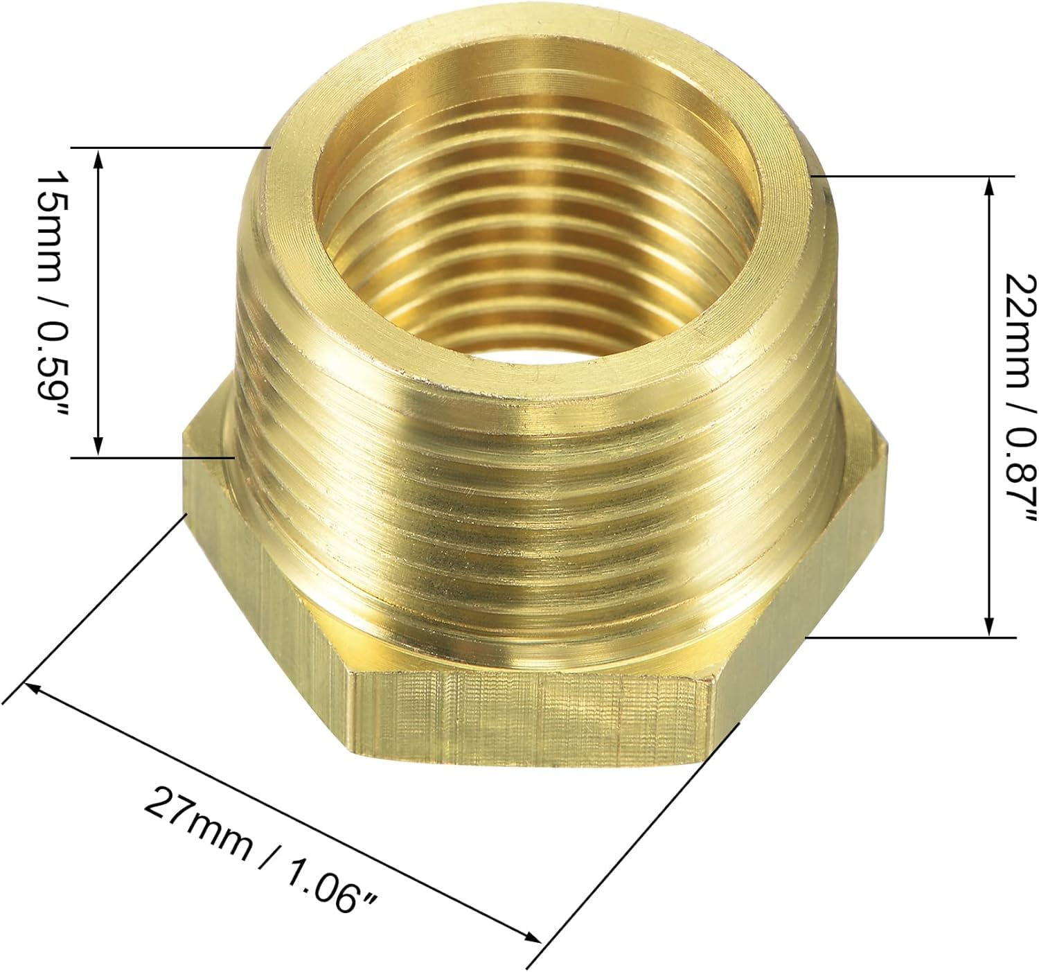 2 Pcs Gold 57480-1208 Brass Garden Hose Fitting, Pipe Adapter Connector, 3/4'' GHT Male * 1/2'' NPT Female Garden Hose Parts for Connectors Hose Connectors and Accessories Watering Equipment image number 6