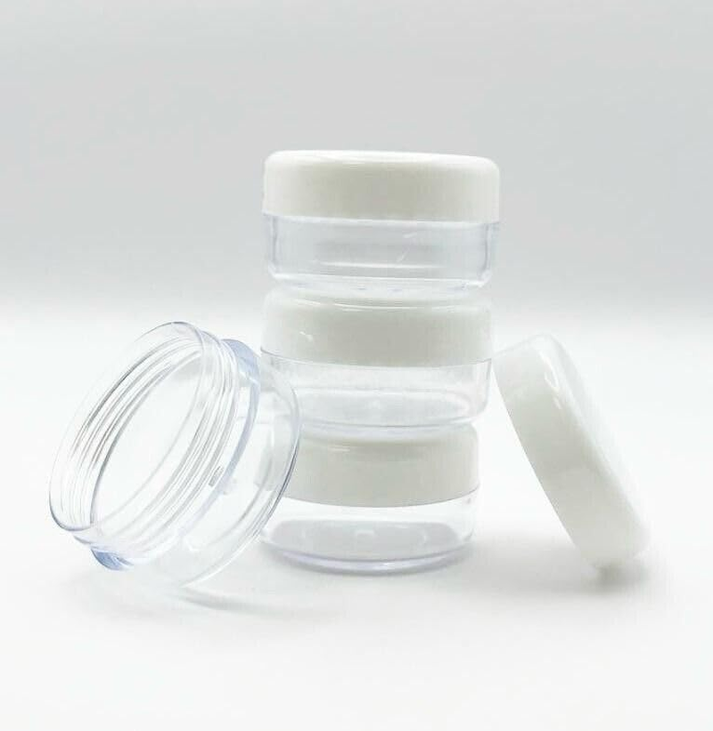 Paulstore 4Pcs MINI TRAVEL POTS Small round Tub Container Sample Jar Cosmetic Storage 20Ml image number 1