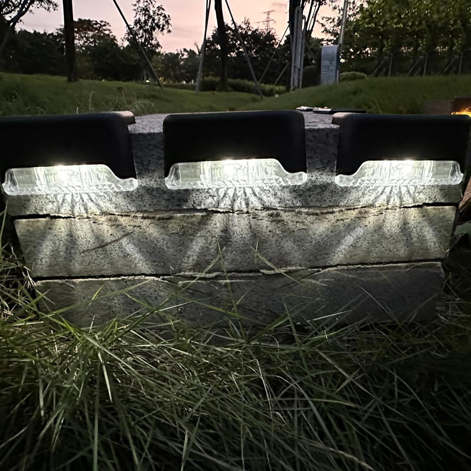 Solar Deck Step Lights Outdoor 4/8/12/16/20 Pack Solar Step Light Waterproof Led Solar Lights for Outdoor Stairs Step Fence, Railing, Yard and Patio Cool White, Warm White (Cool White, 12 Pieces Pack) image number 3