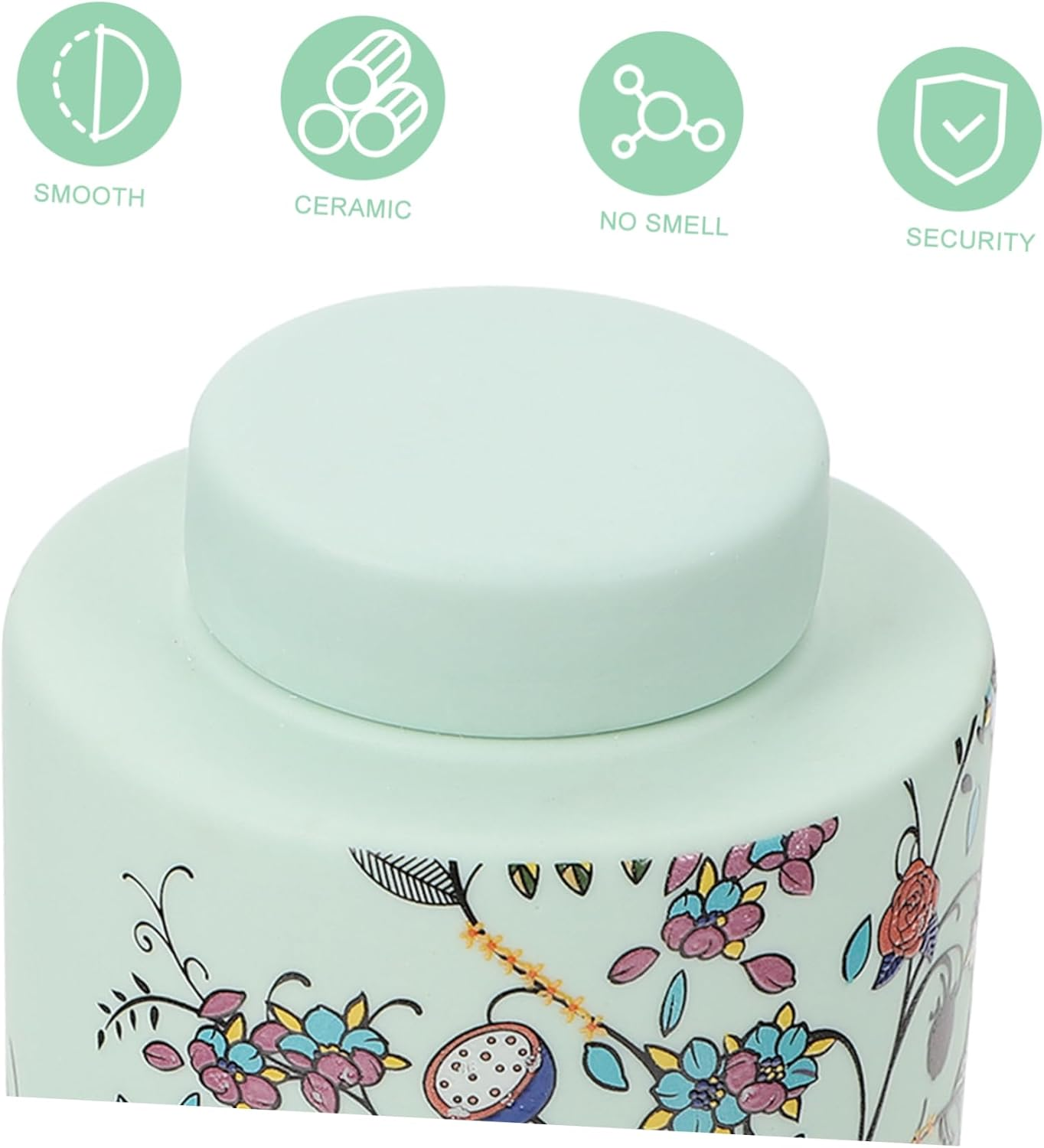 Alipis Ceramic Tea Canister Airtight Storage Jar Small Kitchen Tea Container for Home Use for Storing Leaves and Spices image number 6
