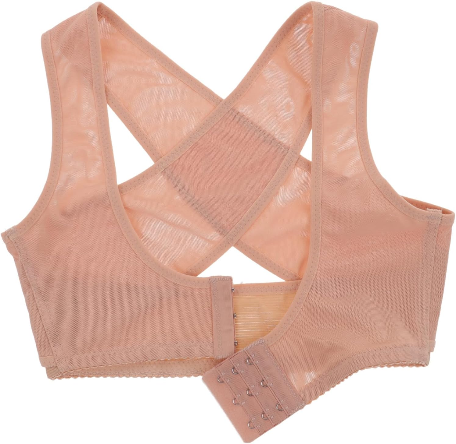 Healeved Women Figure Back Posture Correctors Hunchback Relief Brace Chest Support Bra, Adjustable, Breathable, Beige, Size L image number 6