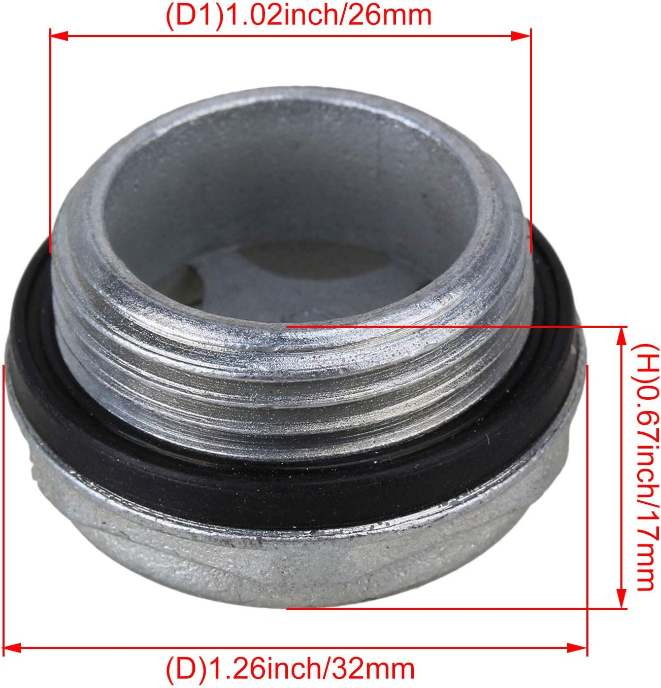 2 Pcs Oil Level Sight Glass Tone Air Compressor Metal Oil Sight Glass 32Mm Dia G3/4 Threaded Oil Level Sight Glass image number 5