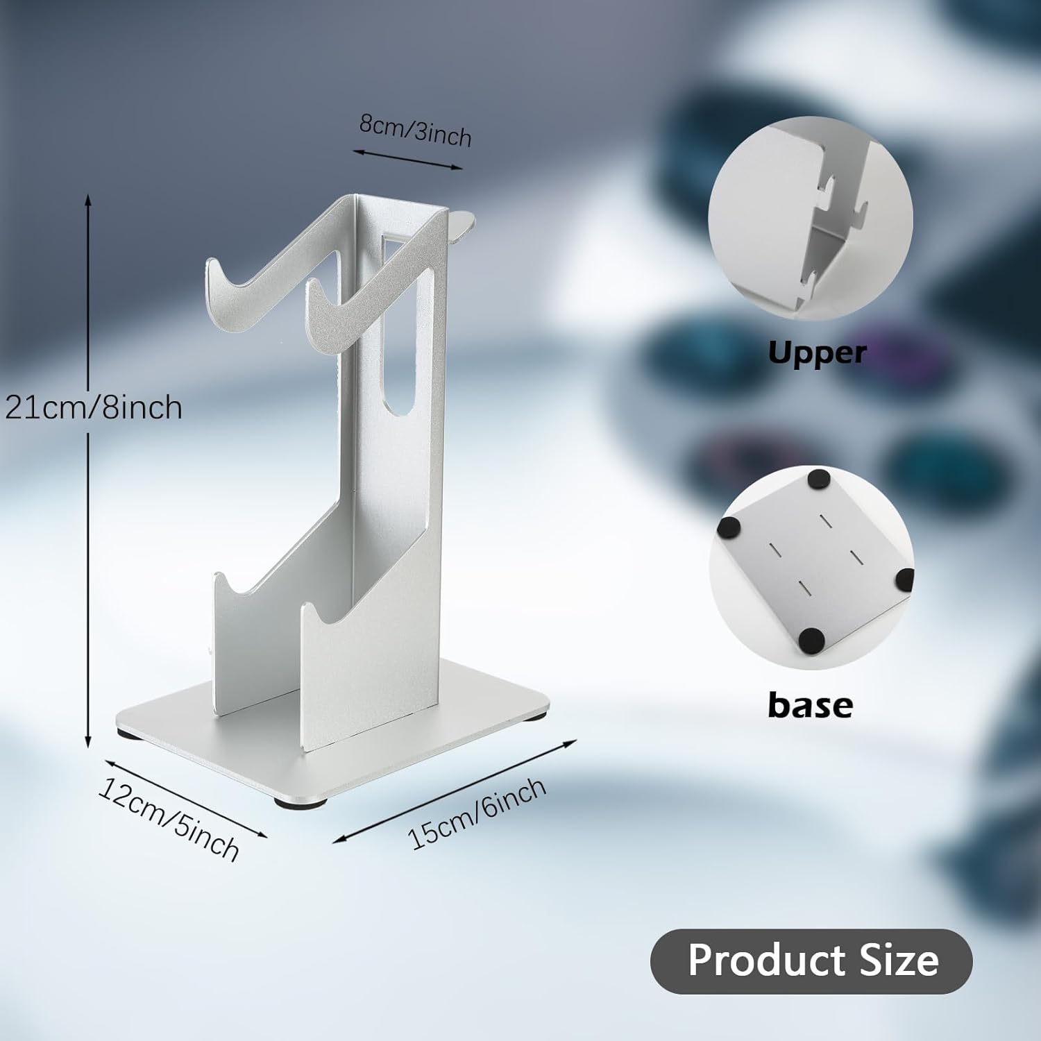 Controller Holder 3 Tier, Controller and Headset Stand for Gaming Desk, Stronger Snap-On Construction Hanger for All Universal Gaming PC Accessories