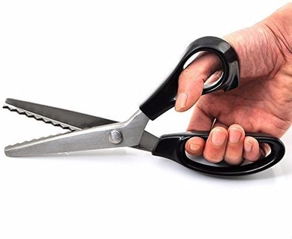 Serrated Scalloped Edge Pinking Shears, Multifunction Stainless Steel Shears Tailor Scissors, Professional Zig-Zag Cut Scissors, Sewing Craft Paper Clothing Fabric Cut for Home (Scalloped, 5Mm)