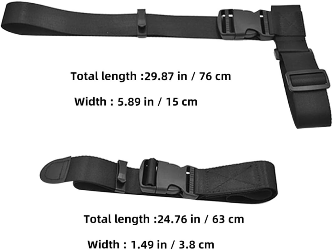 Ifundom Adjustable Luggage Connector Strap Set with Buckle Clips for Suitcases and Backpacks, Black Sturdy Travel Belt for Secure Bag Linking and Replacement Accessories image number 2