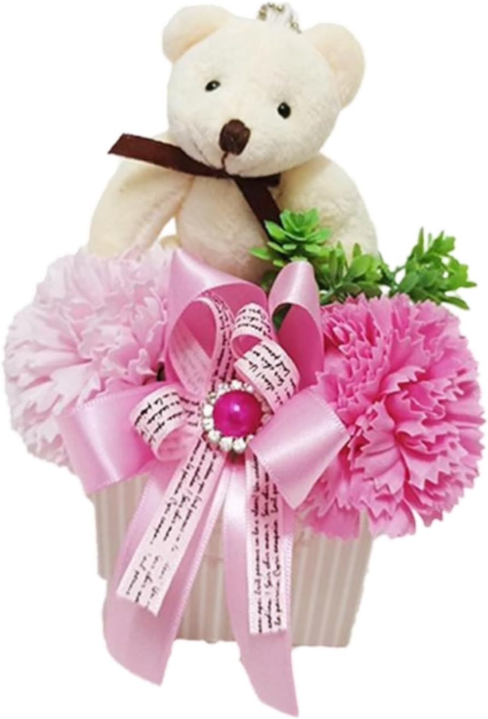 Q-FLA 799679 Soap Flower Bath Bare Arrangement, Carnation, Pink, Gift image number 3