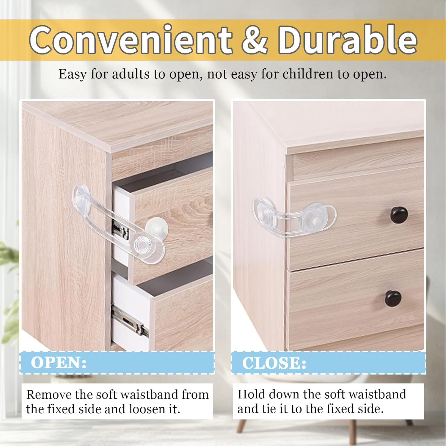 20Pcs 11Cm 16.5Cm Child Safety Cabinet Locks, Baby Drawer Locks with 3M Adhesive Pads Child Safety Locks for Cabinets and Drawers Baby Proofing Latches to Drawer Door Fridge