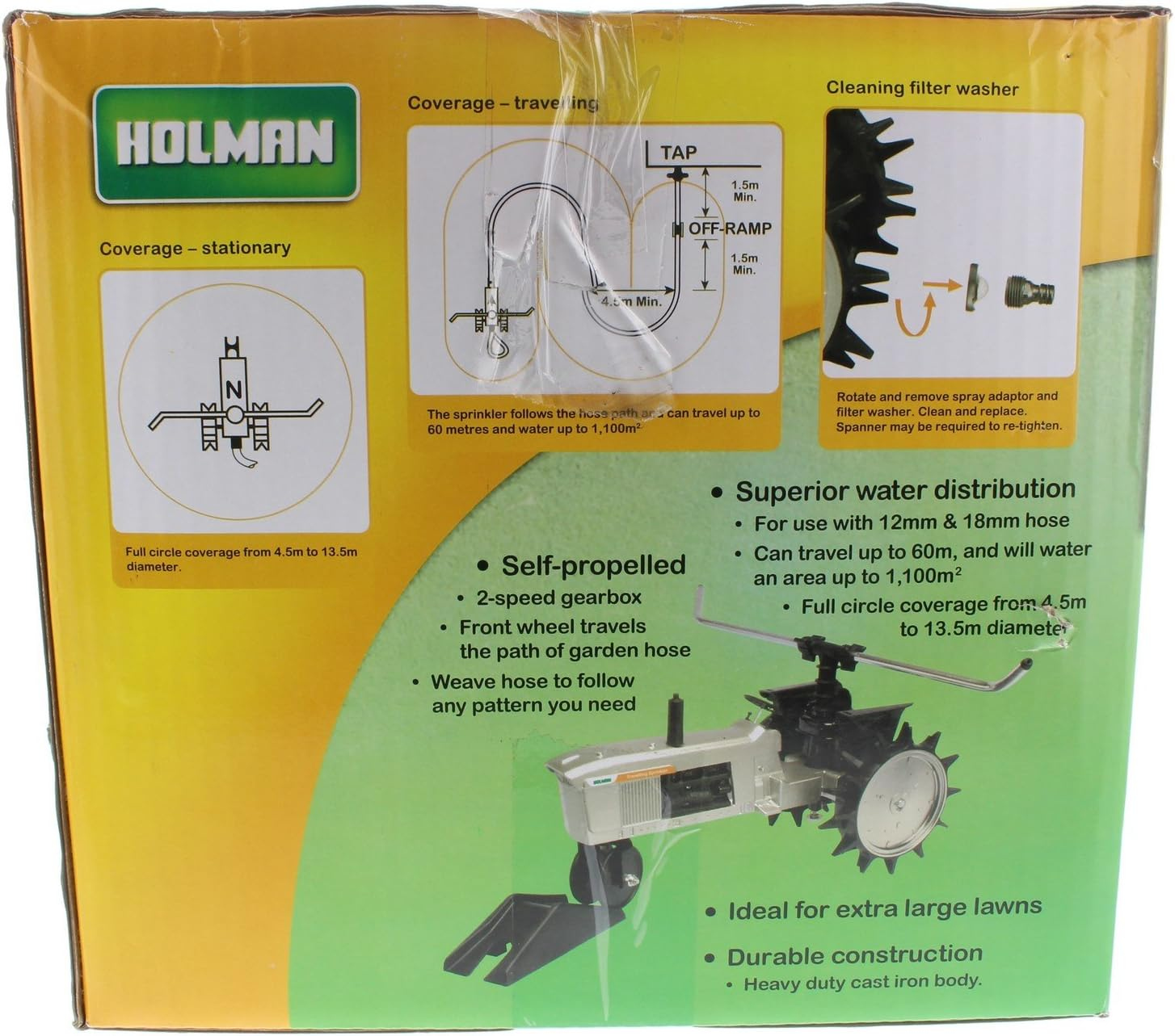 Holman Travelling Sprinkler Irrigation Grass Tractor Self Propelled Large Lawns image number 1