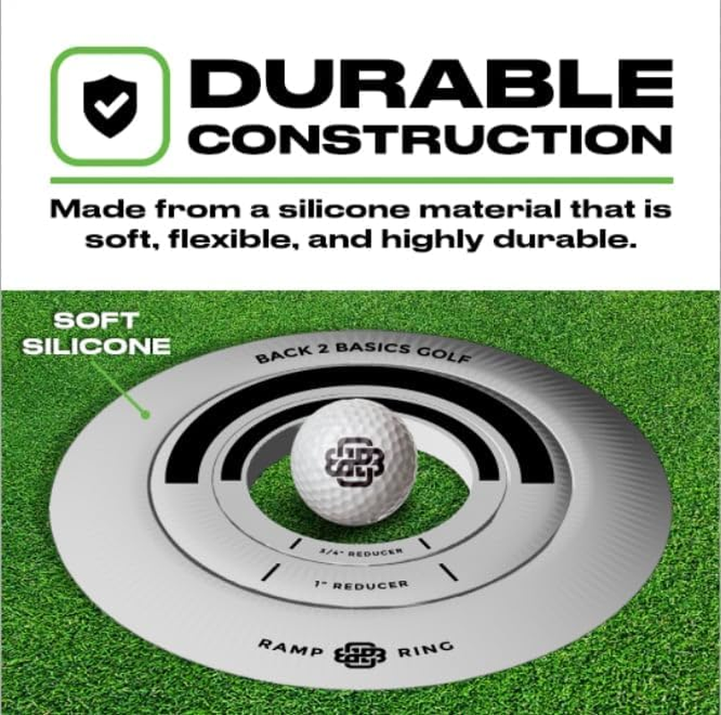 3-Piece Putting Ring Set, Putting Green Indoor Ramp Ring & Hole Reducers for Ultimate Precision Golf Practice, Usabe for Indoor Golf Hitting Mat & Putting Green Outdoor, Golfing Gifts for Men & Women image number 6