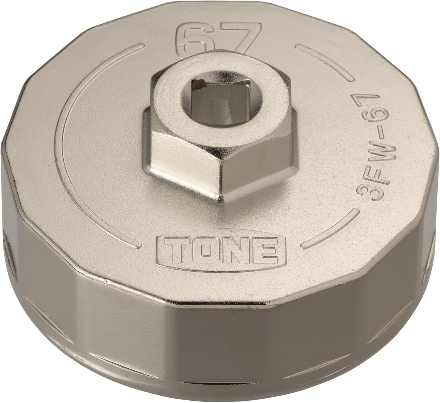 TONE Oil Filter Wrench (Cup-Shaped) 3FW-64 Insertion Angle 0.37 Inches (9.5 Mm) (3/8") Diameter 2.5 Inches (64 Mm) image number 3