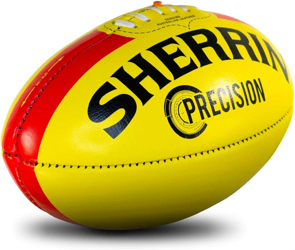 Sherrin Precision Leather Football, Yellow, Size 5 image number 1