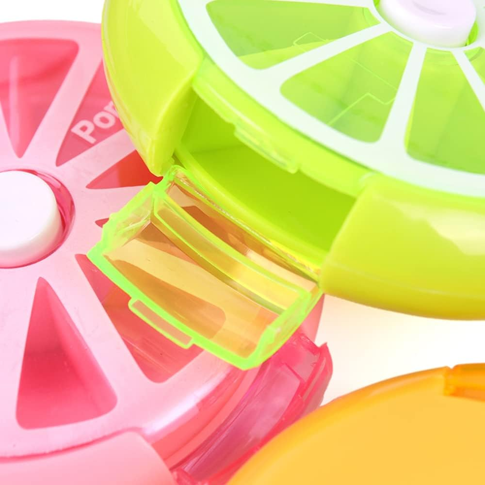 Weekly 7 Day Pill Organiser Case Box Tablet Medicine Dispenser Holder Roundfruit #Pink