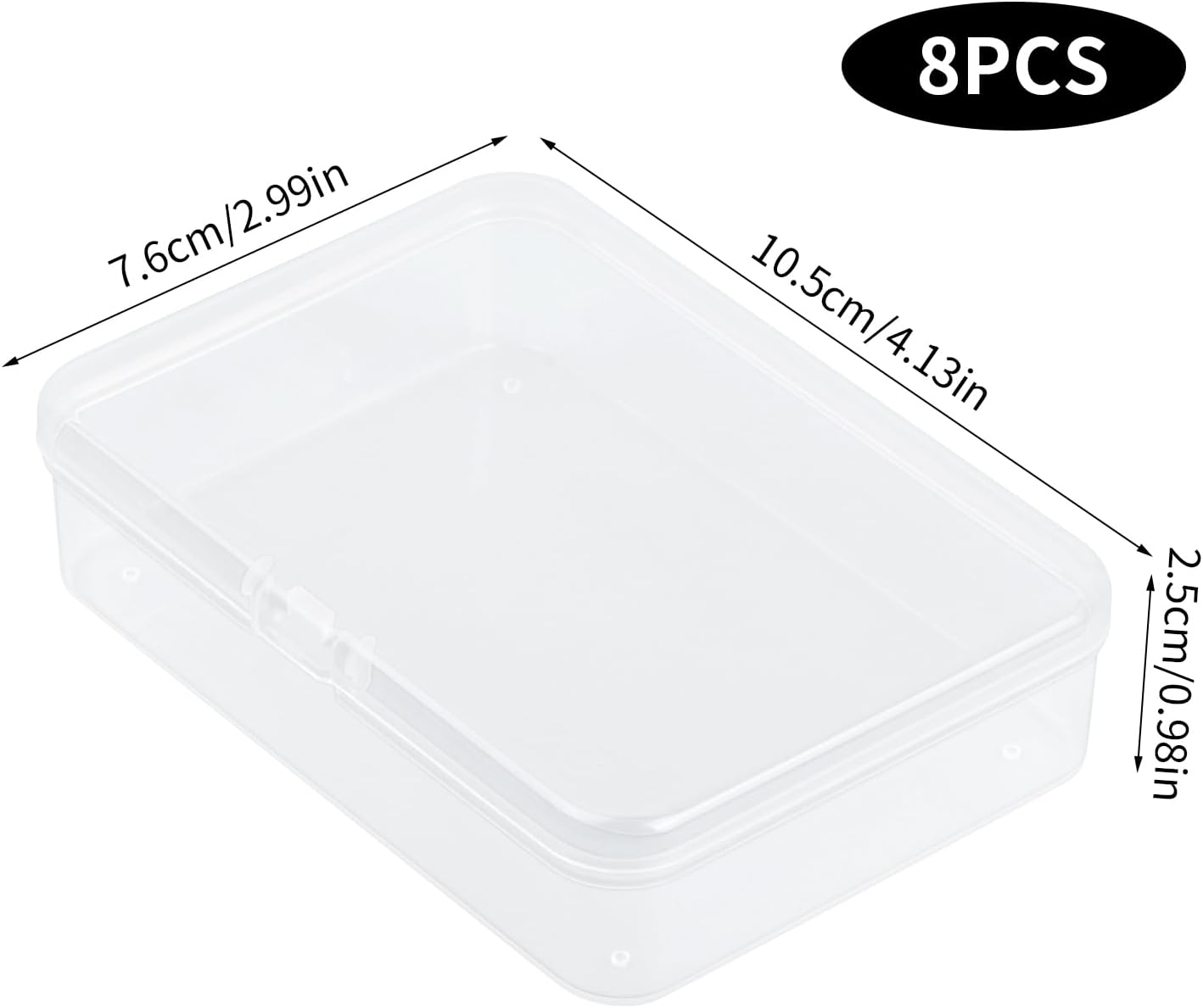 Playing Card Deck Box 8 Pieces Card Storage Organizer Plastic Storage Box, Clear Card Case for Playing Cards, Trading Card Storage Box Organizer Snap Closed, for Business Cards, Card Storage, Beads image number 3