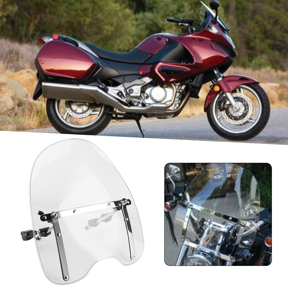 Universal Motorcycle Windshield Windscreen Mounting Handlebar ABS Maximum Durability (Transparent)
