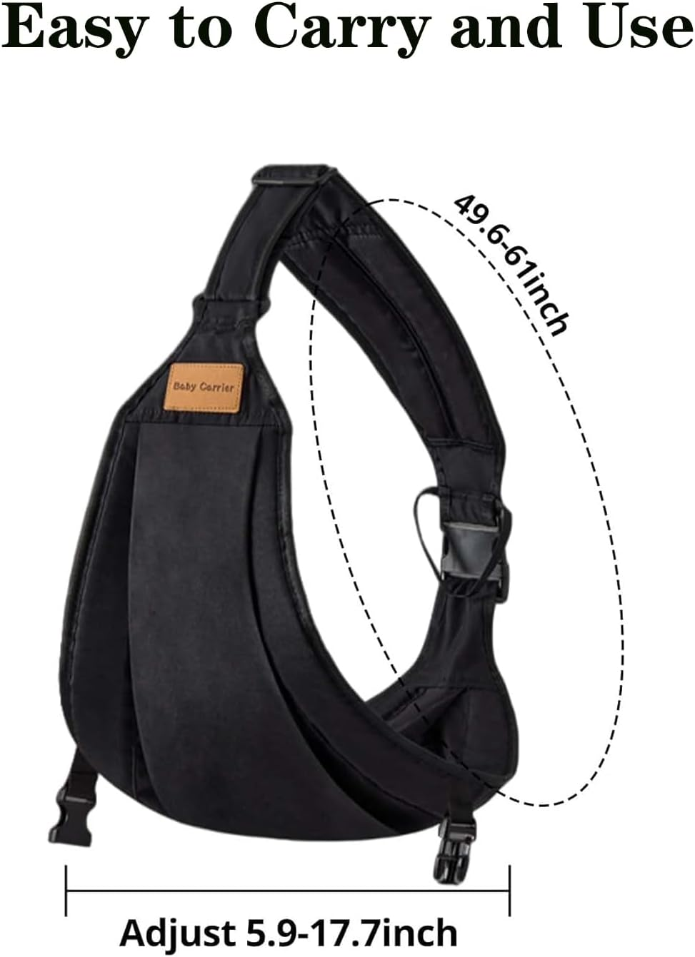 Baby Carrier Baby Holder Carrier with Adjustable Comfortable Shoulder Straps Mom Cozy Baby Carrier for Newborn Infant Toddler (Black) image number 2