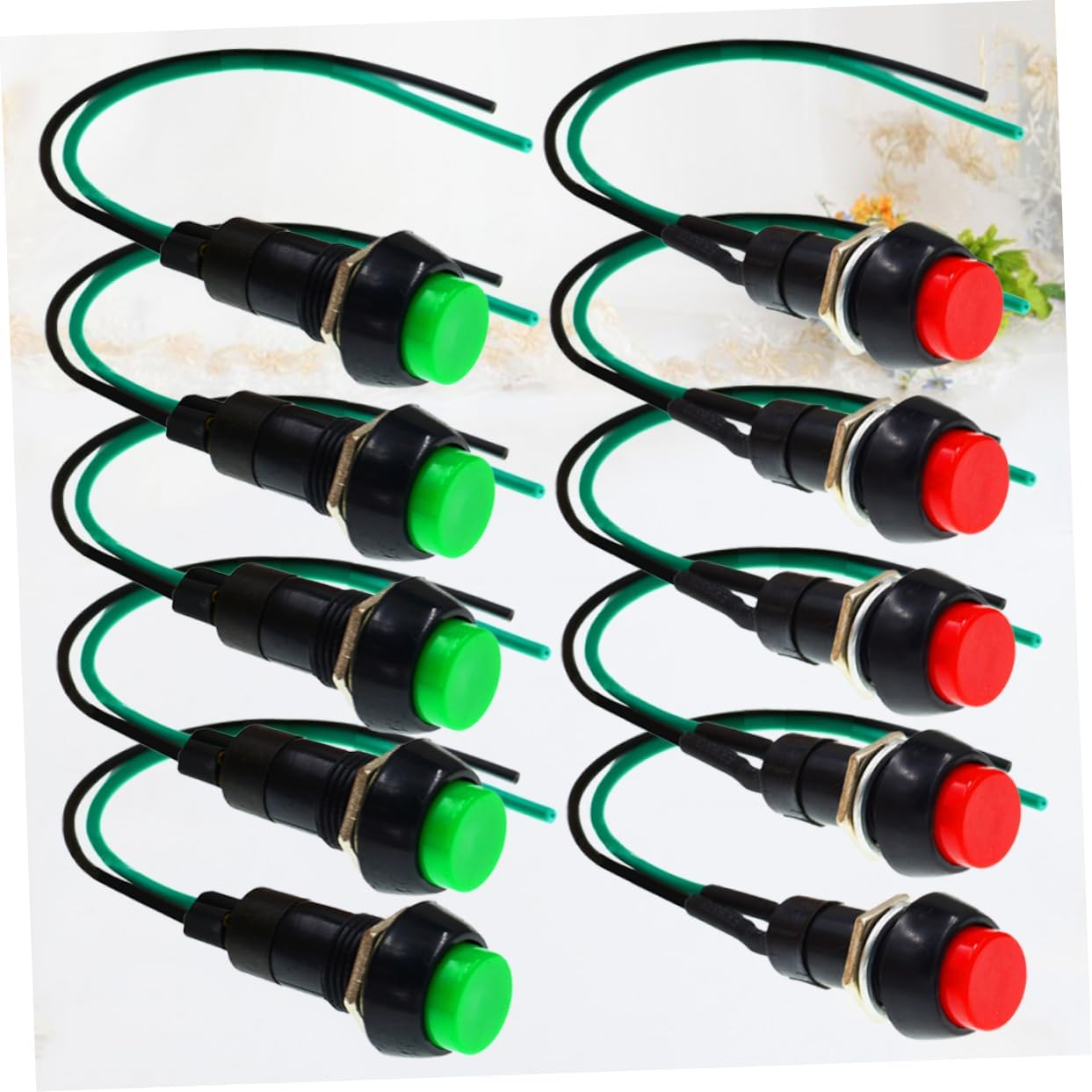 PLAFOPE 5Pcs Abs Metal Motorbike Self-Locking Switch Button round Flameout per Pack image number 3