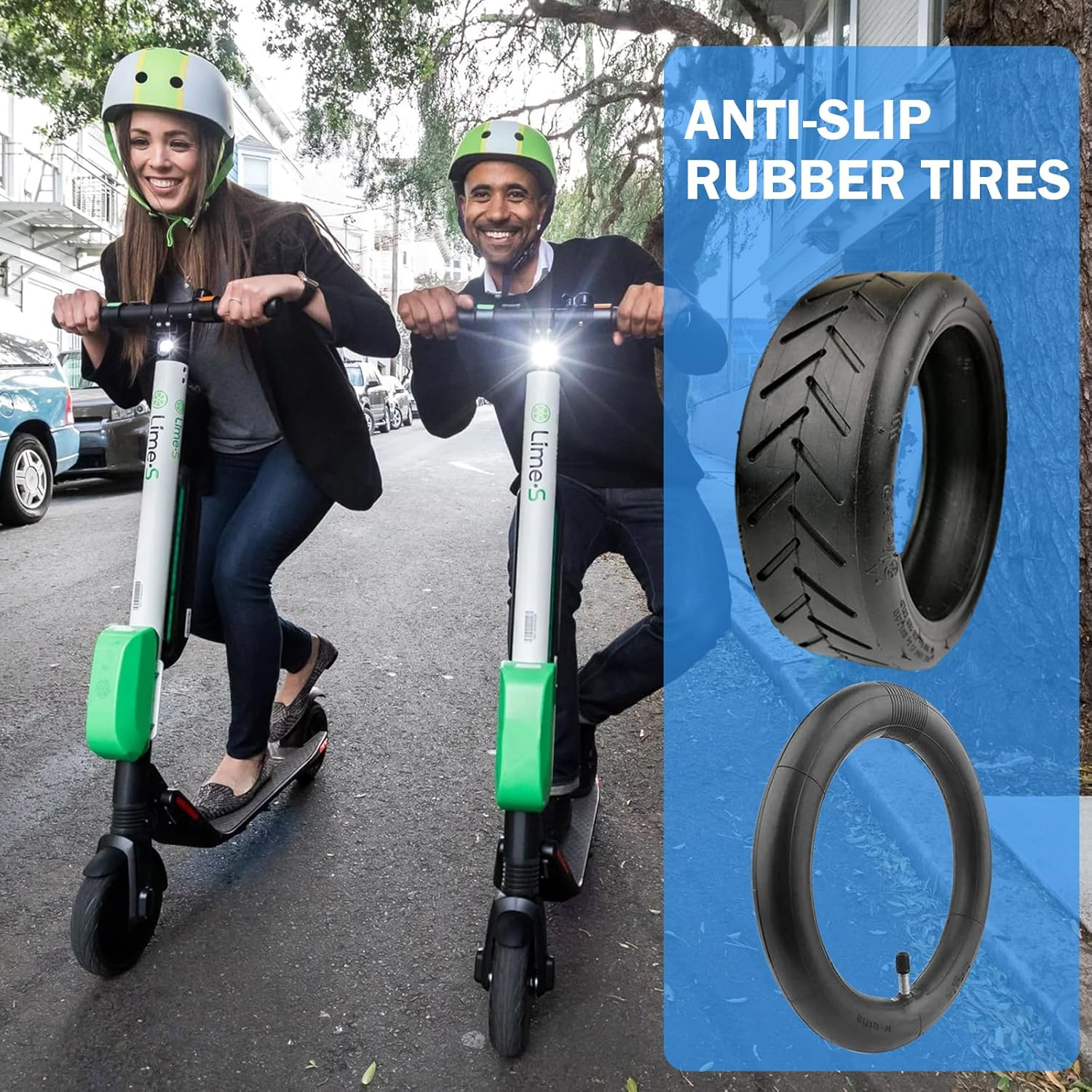 TINA.WIN M365 Tyres, 8.5 Inch Replacement Wheels Solid for Xiaomi Pro 2/M365 Pro/1S/3/3 Lite/Essential and All 8.5 Inch Electric Scooters, Explosion-Protected, Non-Slip, Puncture-Proof image number 6