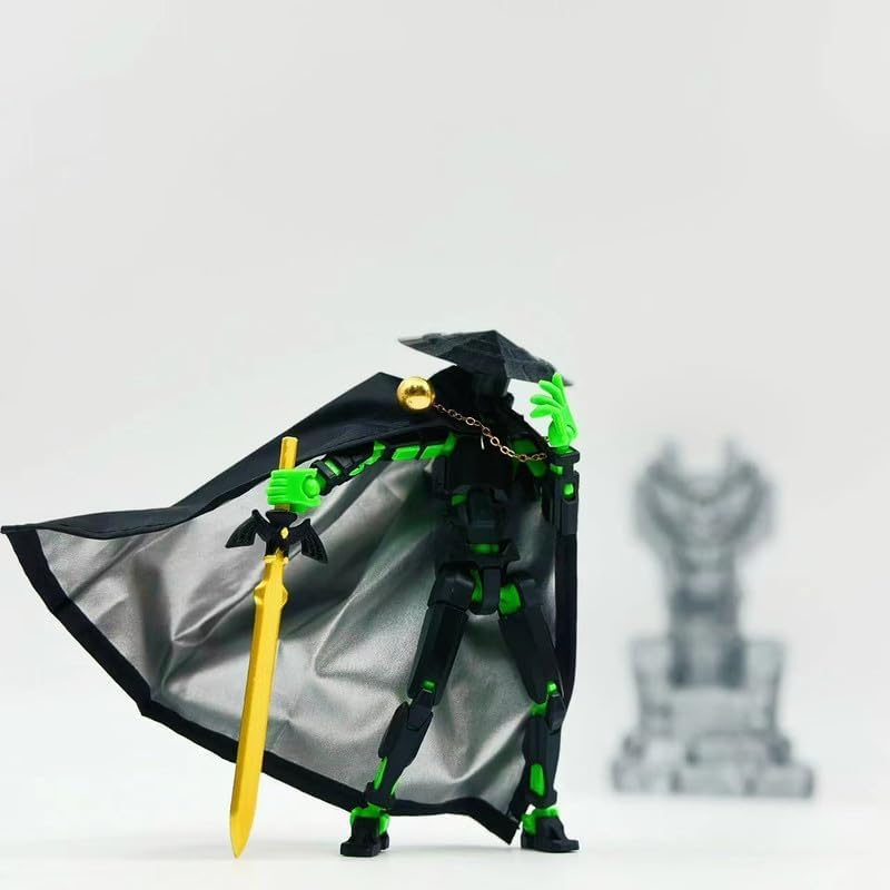 T13 Action Figure, Assembly Completed Dummy 13 Action Figure,Robo 13 3D Printed Action Figure - the Premium Action Figures for Sci-Fi Enthusiasts (Swordsman-Black Green) 5.2 Inch image number 4