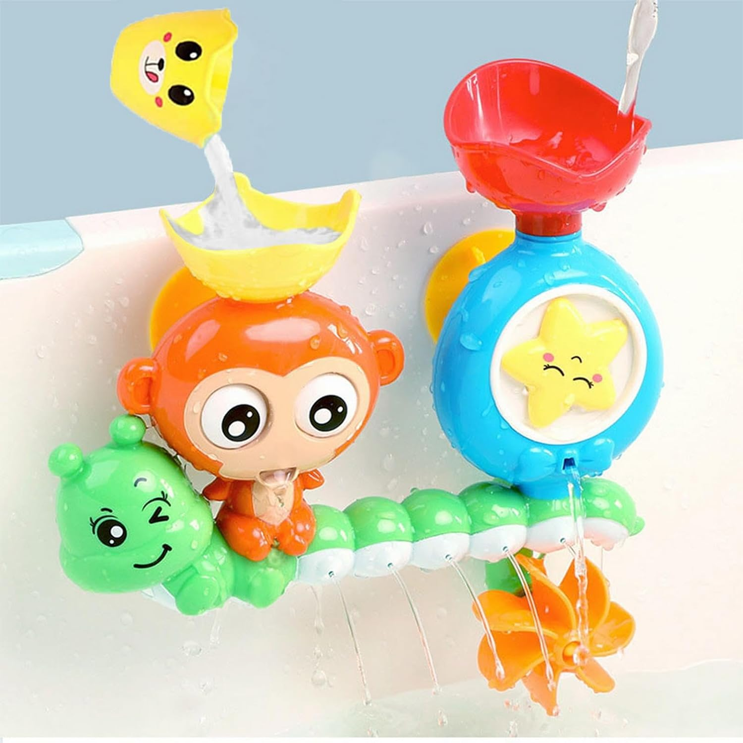 Bath Toys for Toddlers Age 1 2 3 Year Old, Toddler Bath Tub Toys for Kids Preschool New Born Baby Bathtub Water Toys, Durable Interactive Multicolored Infant Toy, Birthday Gifts for Girls Boys image number 6