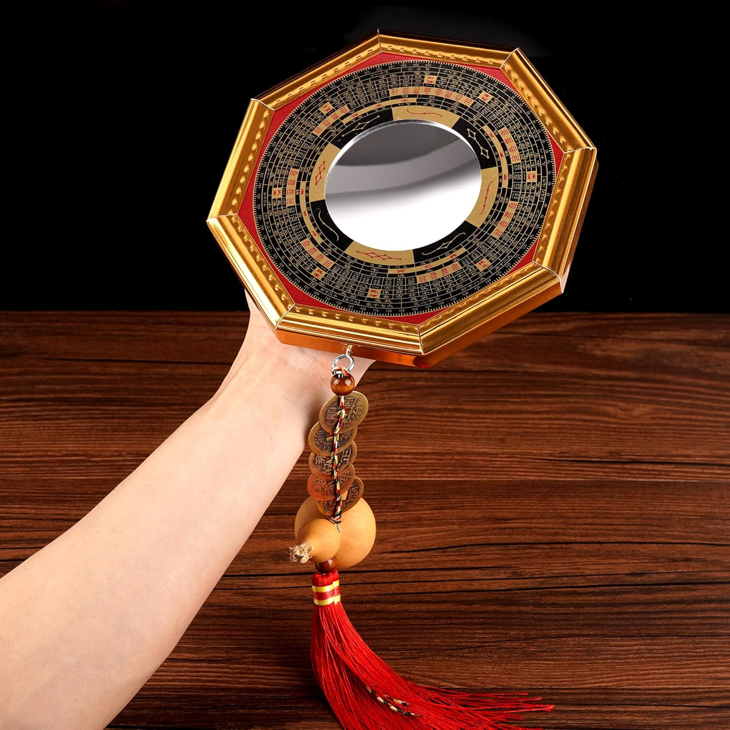 Chiorgone Feng Shui Bagua Mirror - Convex Mirror for Home Decoration, Prosperity & Protection - Yin Yang Wall Hanging Ornament for Good Luck & Safety - Feng Shui Wall Decor Gift image number 4