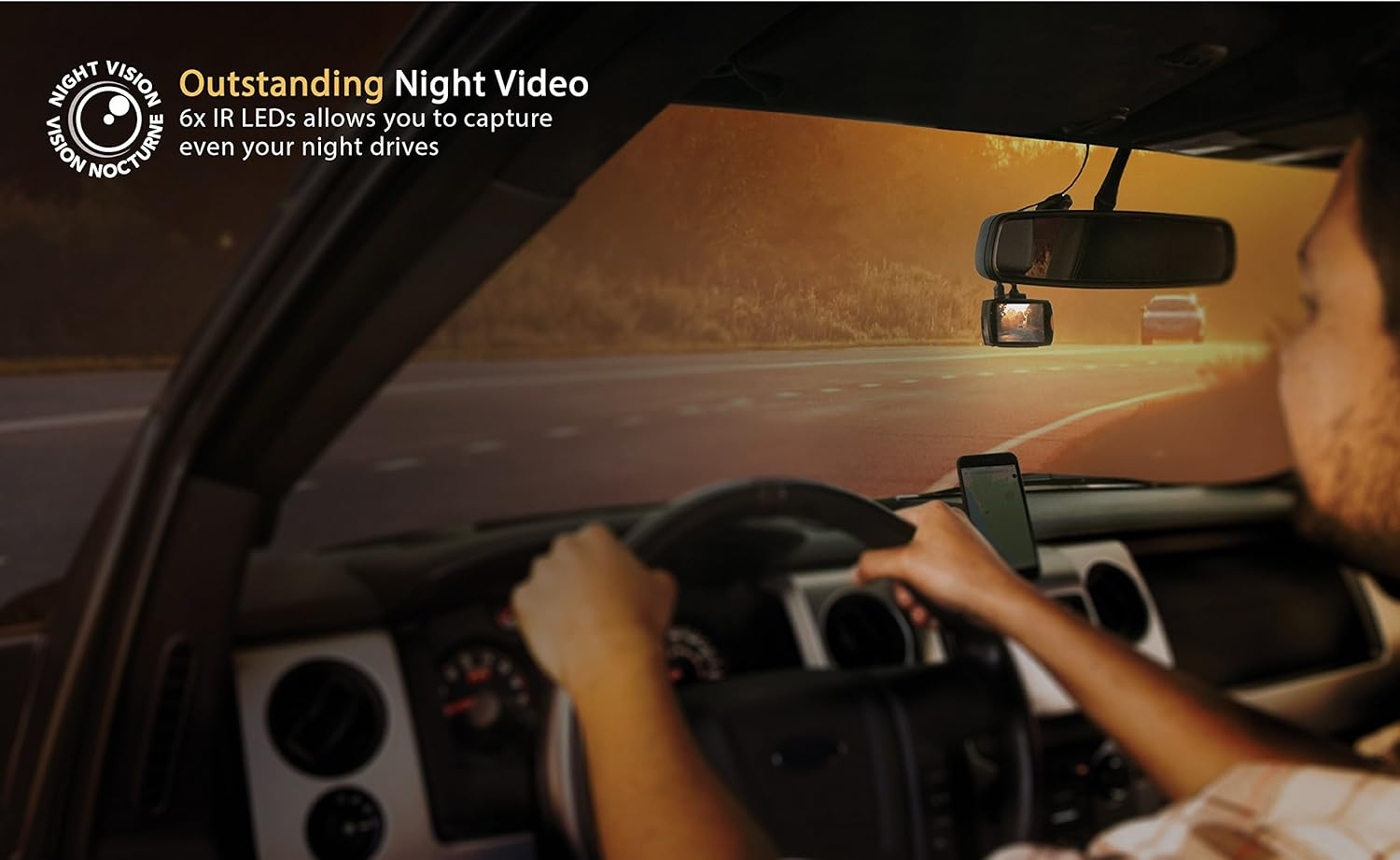 Scosche DDVR28G HD DVR Night Vision Suction Cup Dash Camera with 8GB Micro-Sd Card and 12V Power Adapter for Most Cars, Trucks, and Suv&rsquo;S