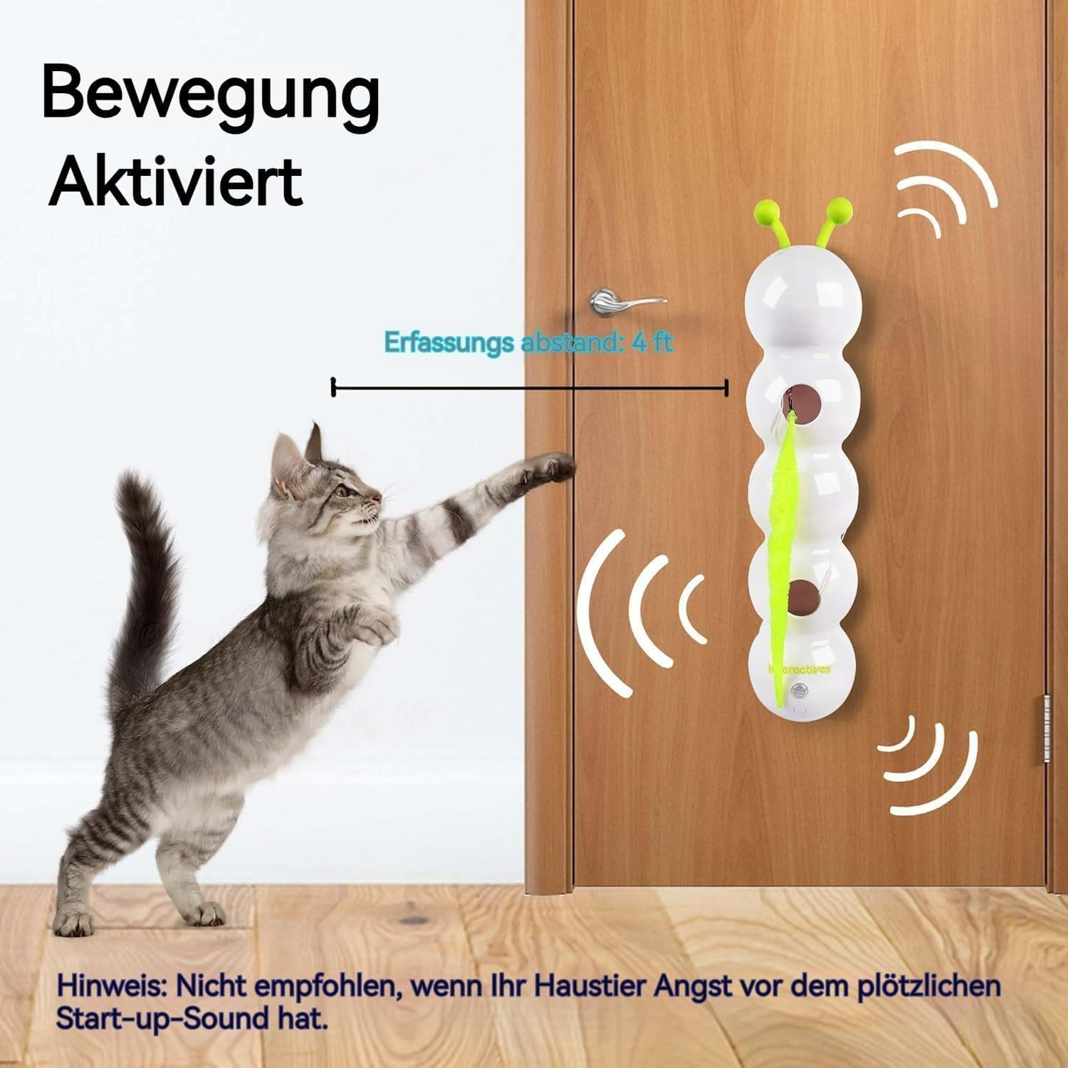 Vibbang Wusel Worm Cat Toy, Interactive Wuselworm Toy for Cats, Smart Motion Pet Toy with Worm Design, Wall & Window Mounted Cat Toy for Small, Medium image number 5