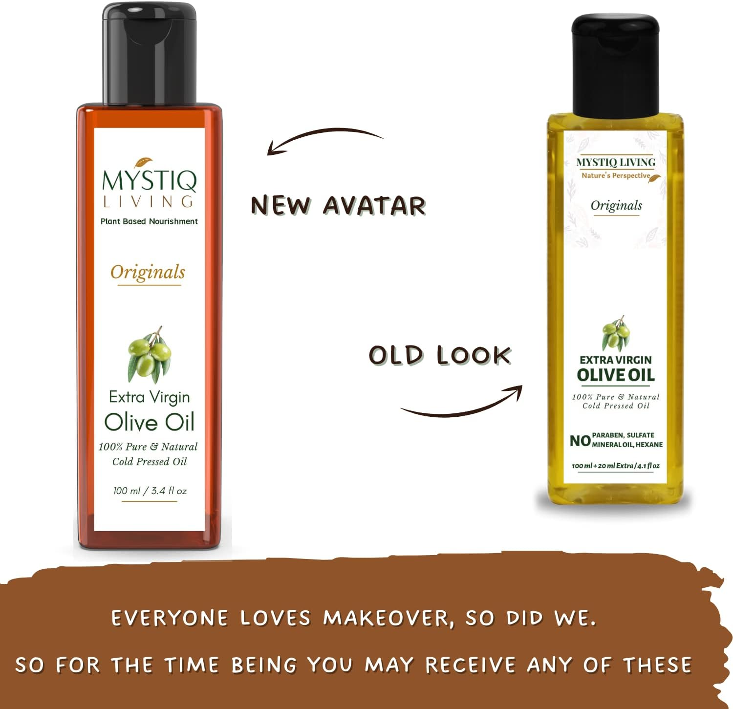 Mystiq Living Originals Combo - Extra Virgin Olive Oil and Castor Oil - 200ML (Pack of 2) - 100ML Each | Hair Growth & Skin Care | Cold Pressed, 100% Pure and Natural image number 2