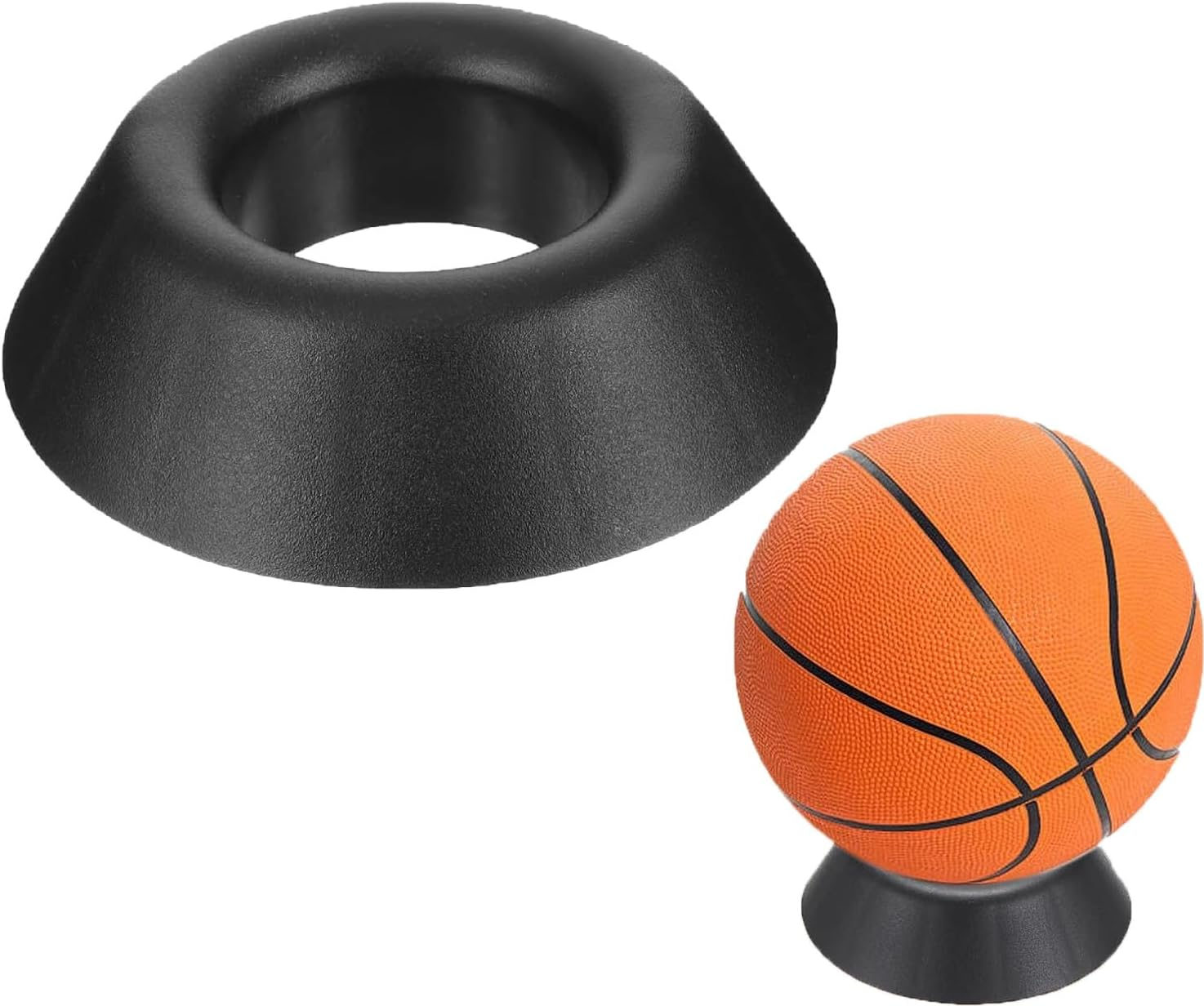Wzenclave Football Basketball Holder, Ball Support, Basketball Accessories, Football Base, Bowling Ball Holder Stand, Plastic Ball Display Stand Memorabilia Ball Pedestal, round Display Easel Stands image number 3
