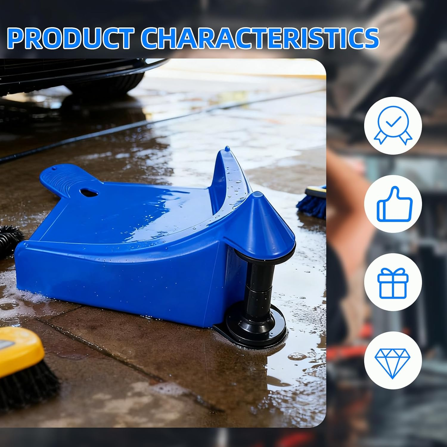 4 Pcs Car Hose Guide, Tire Hose Roller for Car Washing, Detailing Tire Hose Guide Preventing Pressure Washer Hose Stuck under the Wheels, Plastic Wash Tool to Avoid Snagging(Blue) image number 2