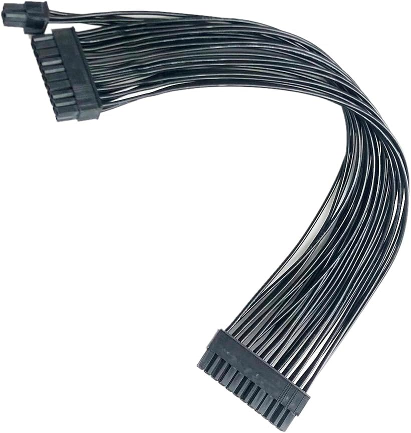 HSSDTECH Motherboard ATX 24 Pin Extension Cable 24 Pin to 20+4 Pin Power Supply Cable PSU 20 Pin Male Convert to 24 Pin (30Cm) image number 2