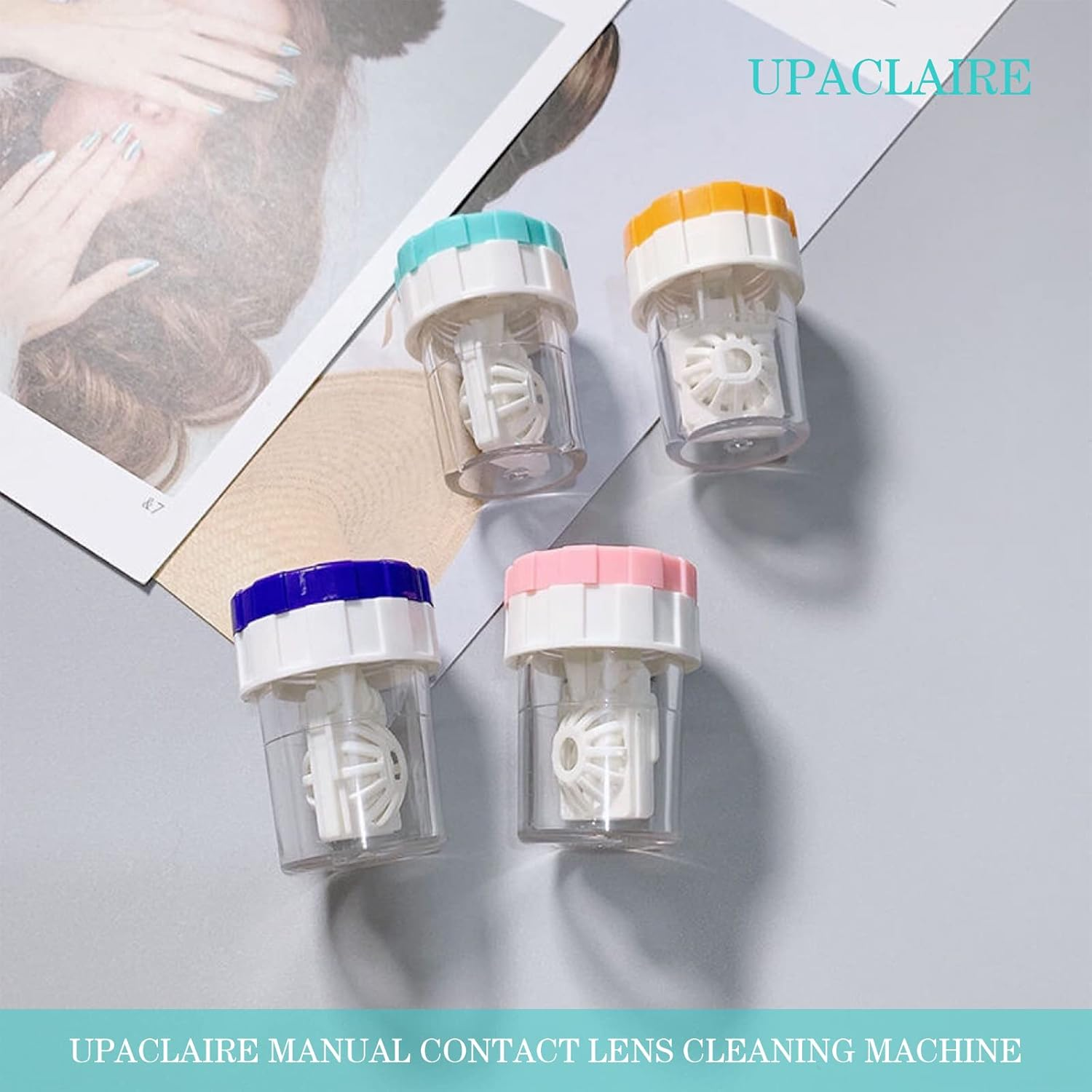 2 PCS Contacts Case Cleaner Machines, Upaclaire Daily Vision Care Manually Contact Lens Washer Cleaner Plastic image number 6