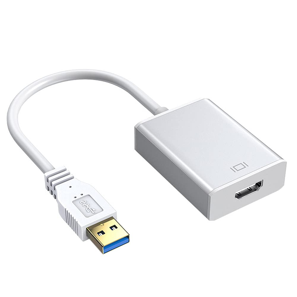 USB to HDMI Adapter, 1080P HD Audio Video Converter,Usb 3.0/2.0 to HDMI Multiple Monitors Cable Compatible with Windows XP 7/8/ 8.1/10 for PC Laptop Projector HDTV（白） image number 5