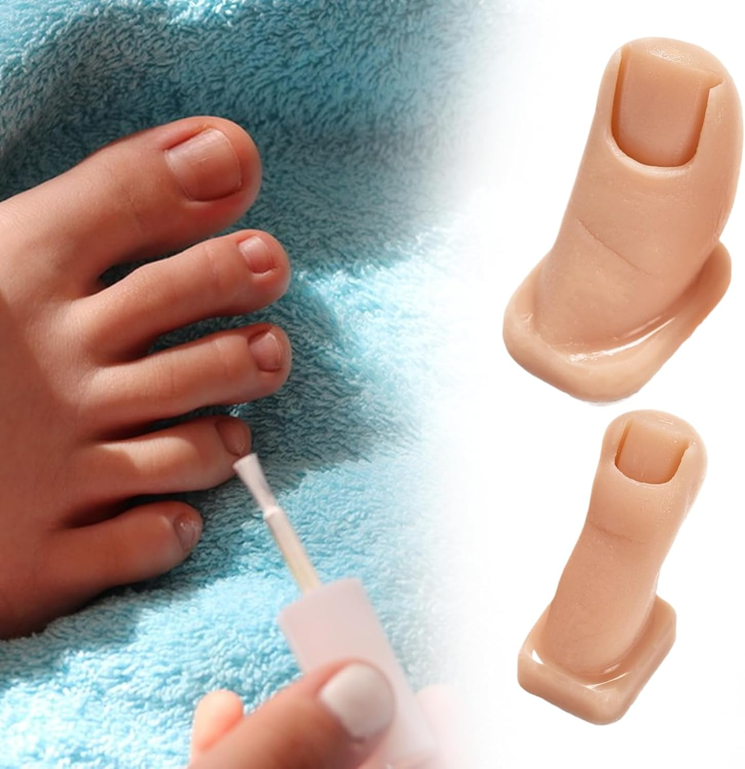Toe Mannequin | Artificial Silicone Toe Simulator | Soft Fake Toenail Models Set of 2 for Pedicure Skill Enhancement Home Salon Practice Tool image number 5