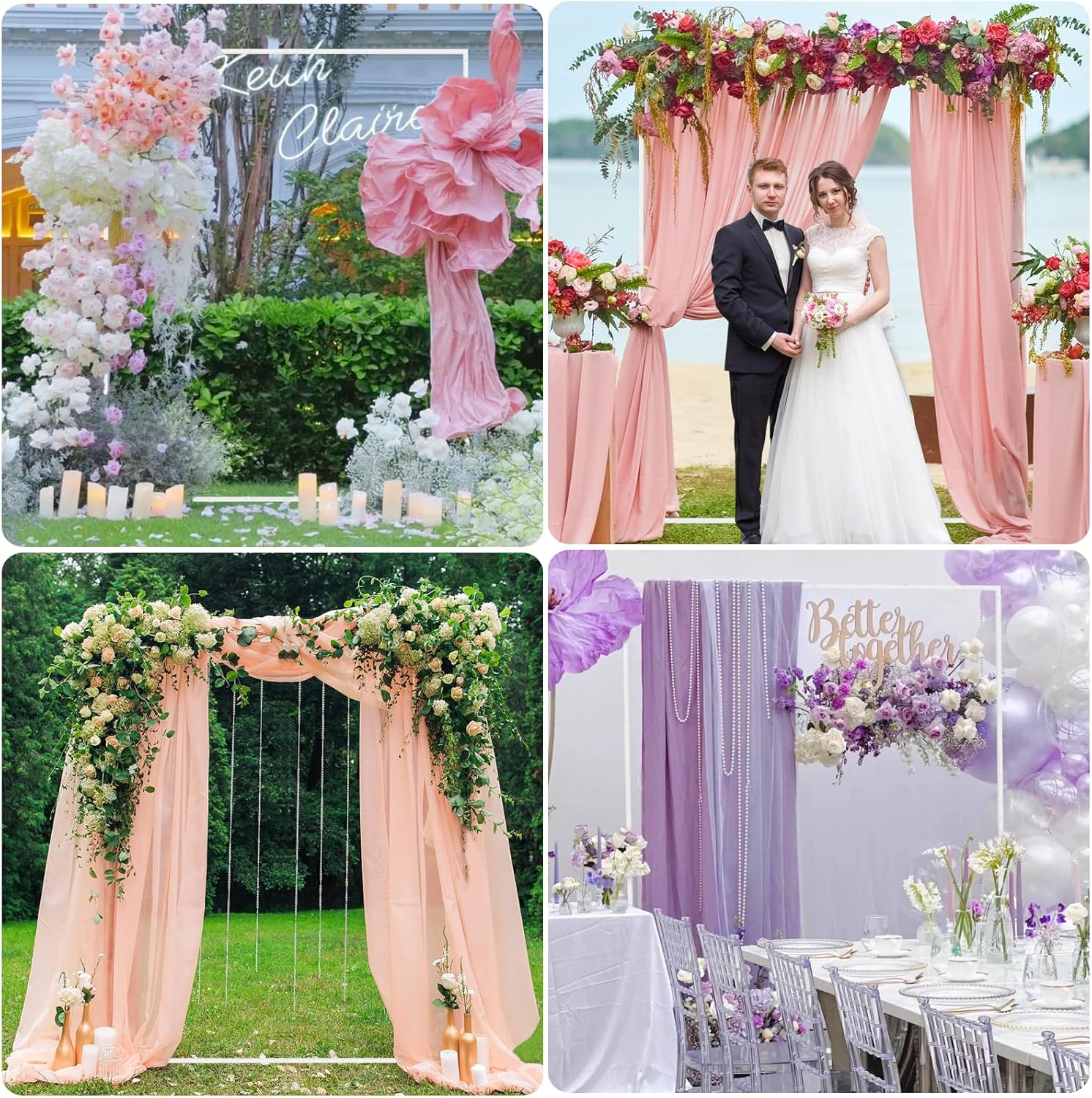 Asee'M 6.6Ftx5.2Ft White Wedding Arch Backdrop Stand Square Metal Rectangular Arch Frame for Ceremony Party Birthday Bridal Baby Shower Anniversary Arbor Balloon Decoration image number 4
