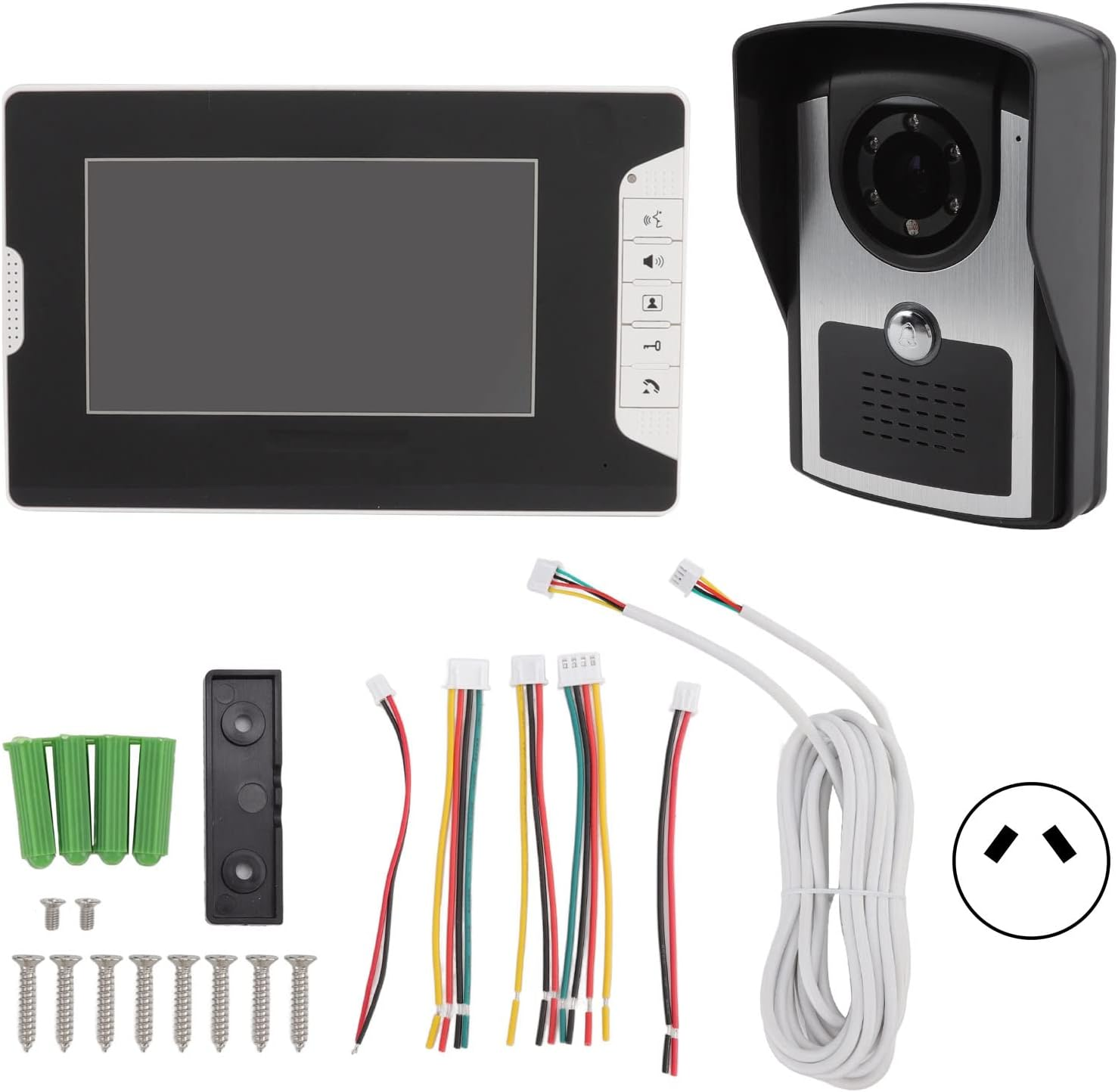 Wireless Video Intercom System, Smart Infrared HD 9.5X5.9In Video Door Phone with Camera, Monitor Video Doorbell Kits Support Unlock, Monitoring, for House Office Apartment, 16 Doorbells(Au) image number 6