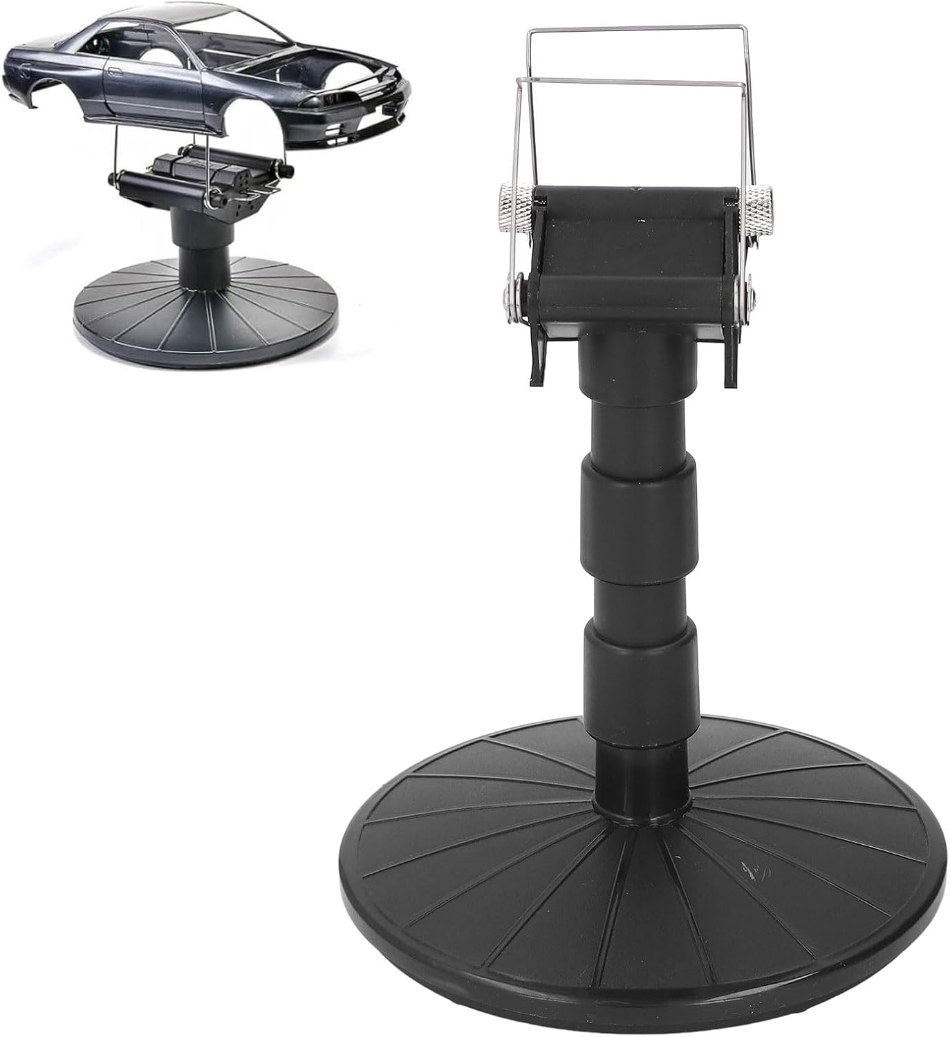 Tnfeeon Adjustable Springs Spray Painting Stand, Adjustable Height Sturdy Elevated Design 360 Degrees Rotating Paint Stand for Model Car Airplane image number 5