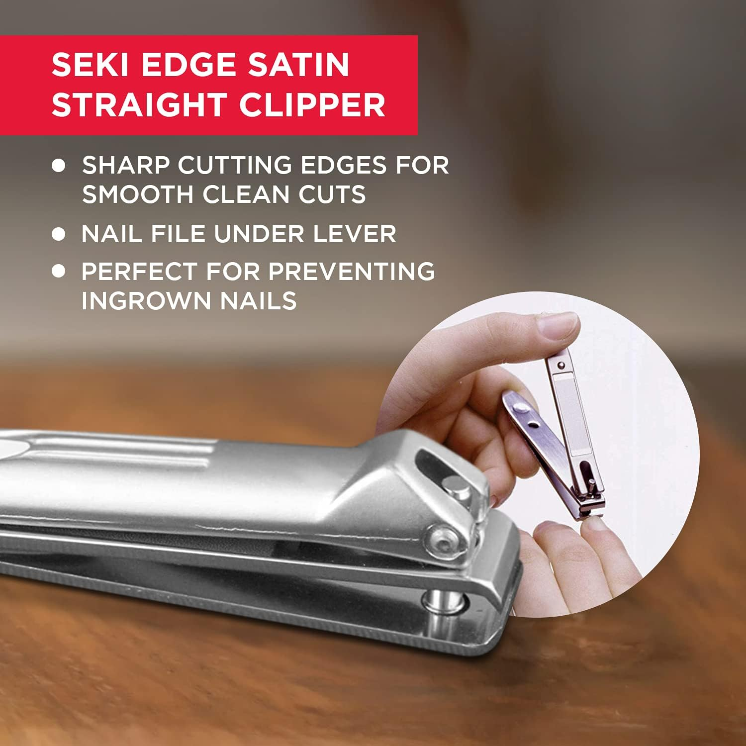 SEKI EDGE SS-108 - Stainless Steel Straight Edge Nail Clipper image number 3