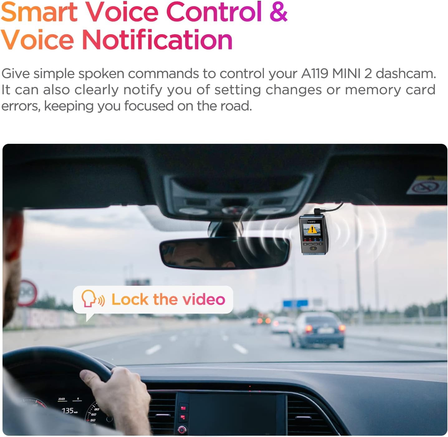 VIOFO Mini Dash Cam A119 MINI 2, STARVIS 2 IMX675 Sensor, 2K 60Fps Voice Control Front Car Dash Camera with 5Ghz Wi-Fi GPS, HDR Night Vision, 24H Buffer Parking Mode, Supercapacitor image number 3