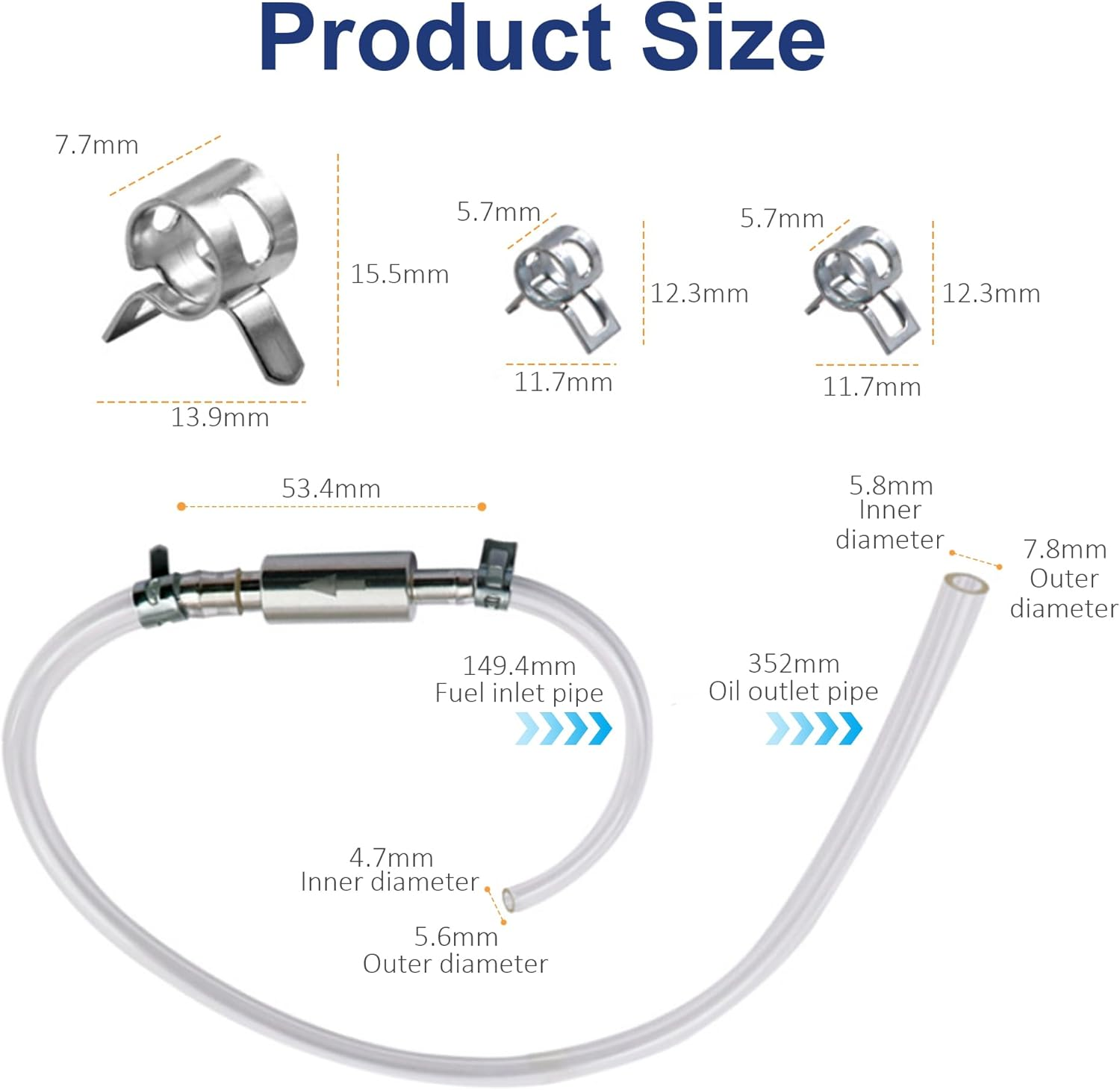 Brake Bleeder-One Way Check Hose Valve, 2PCS Brake Bleeding Kit Including Corrosion-Resistant Hose Aluminum Pump Valve Body for Car, Motorcycle with Operation Gloves