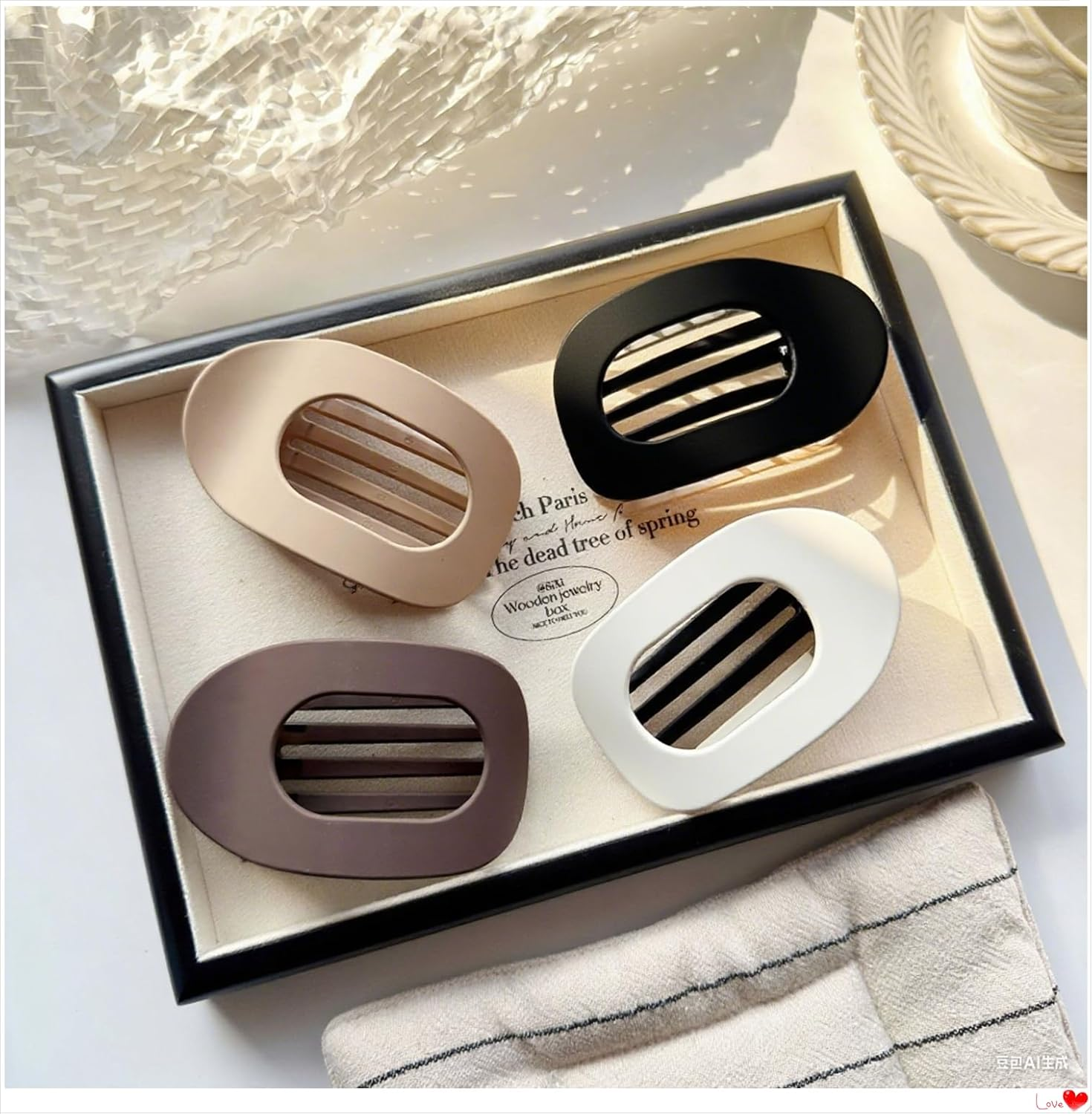 6 PCS Flat Hair Clips, French Design Flat Hair Claws for Women Girls, Medium Classic Hair Barrettes for Thick Thin Hair Comfortable Curved Flat Clips,For Lying Driving and More image number 3