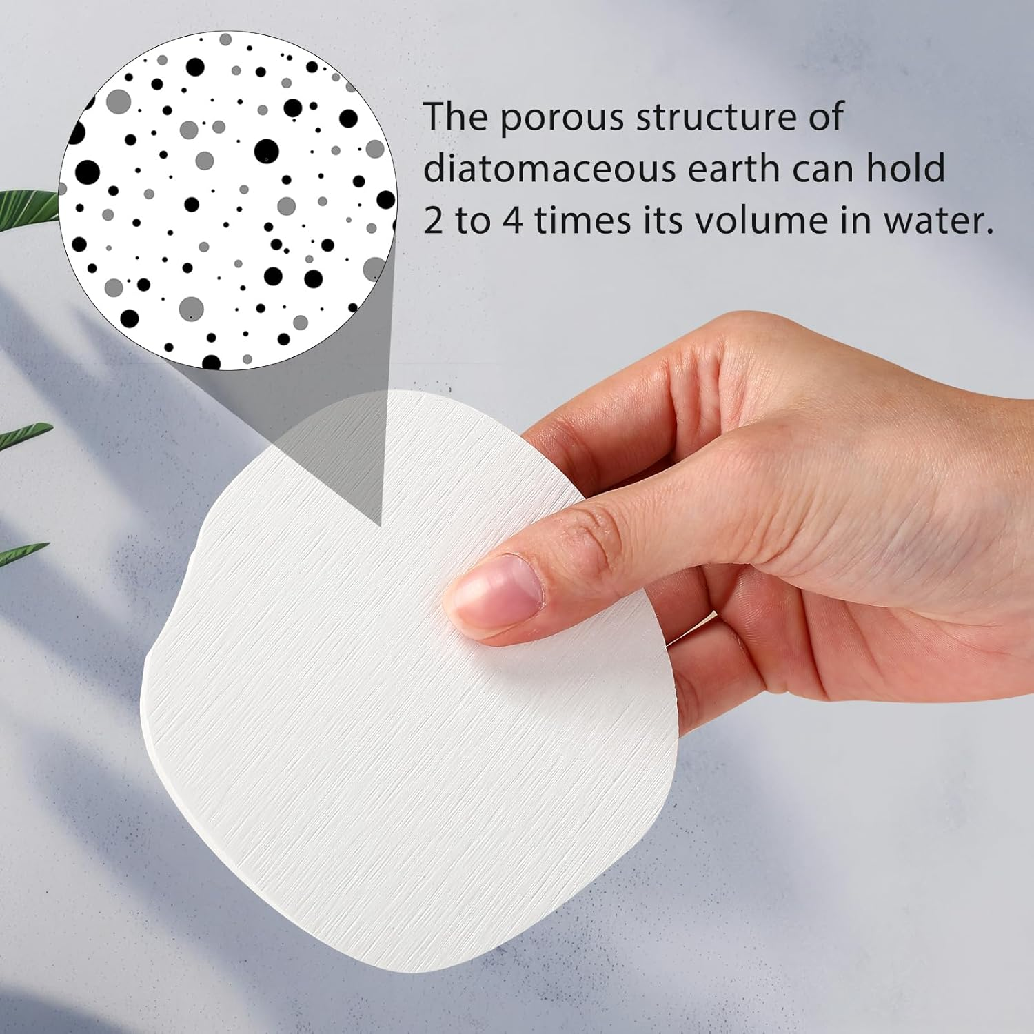 Diatomaceous Earth Coasters Set of 8，Cool Absorbent Quick-Dry Drink Coasters for Desks, Cute Modern Stone Design with Stylish White Aesthetic (8, White) image number 1