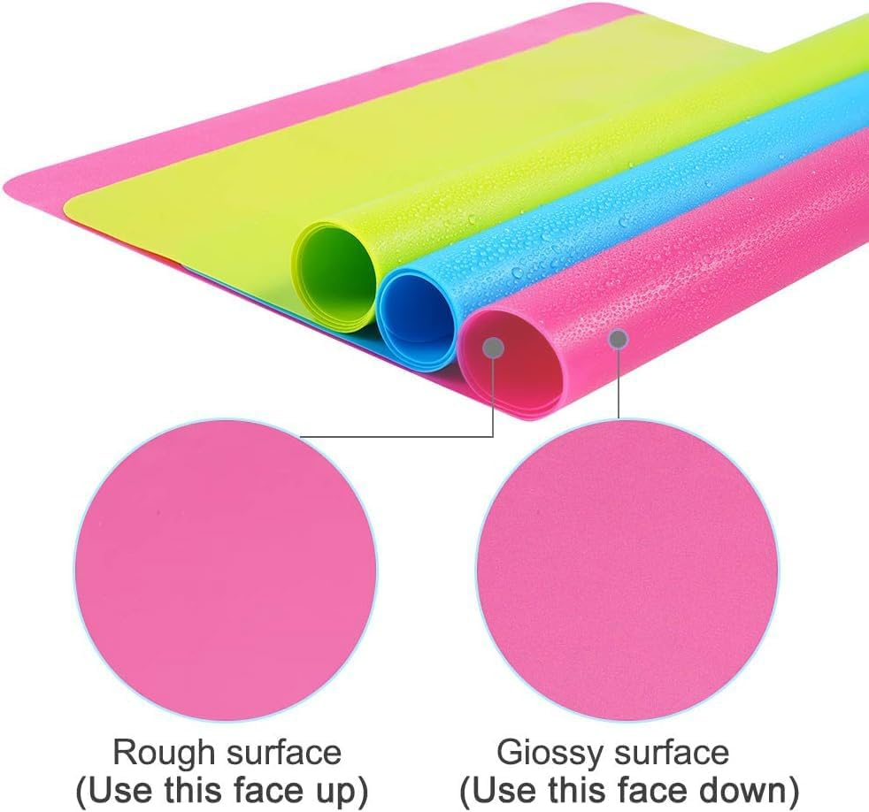 Extra Large Silicone Sheets for Crafts 3 Pack &ndash; Nvliss Liquid, Resin Jewelry Casting Molds Mat, Multi-Purpose Food Grade Silicone Placemat. 15.7" X 11.8" - Yellow,Green,Light Blue image number 3