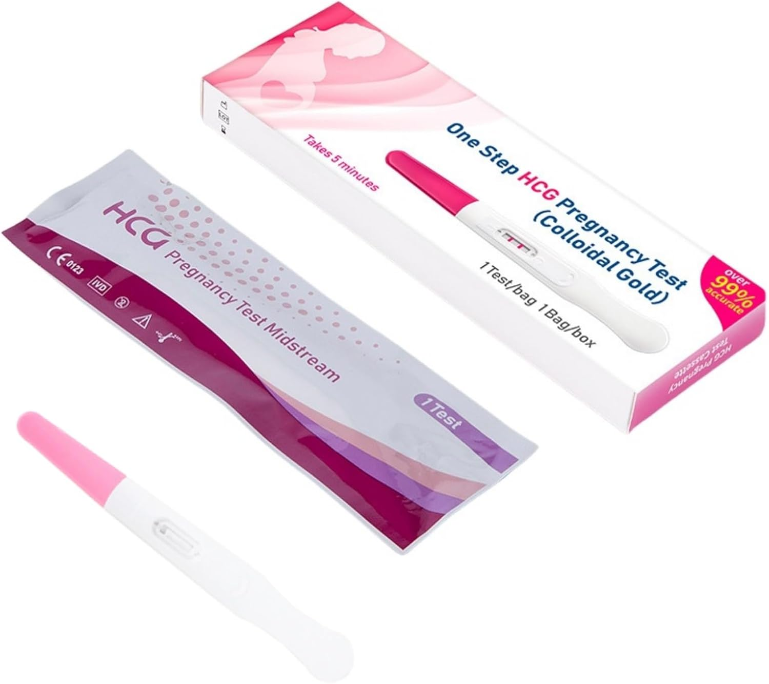 Pregnancy Tests Early Detection Home Test, over 99% Accurate Fast Results, Easy to Use, Detects Low HCG Levels, Box Early Pregnancy Home Detection HCG Pregnancy Tests Kit, 5 PCS image number 3