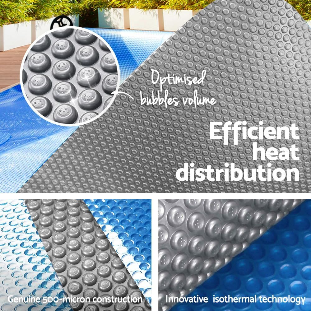 Aquabuddy Pool Cover Blue Silver 500 Micron 7X4M Swimming Pools Covers, above Ground, Bubble Blanket Outdoor Rectangle Reels Blankets Heater Garden Summer image number 3
