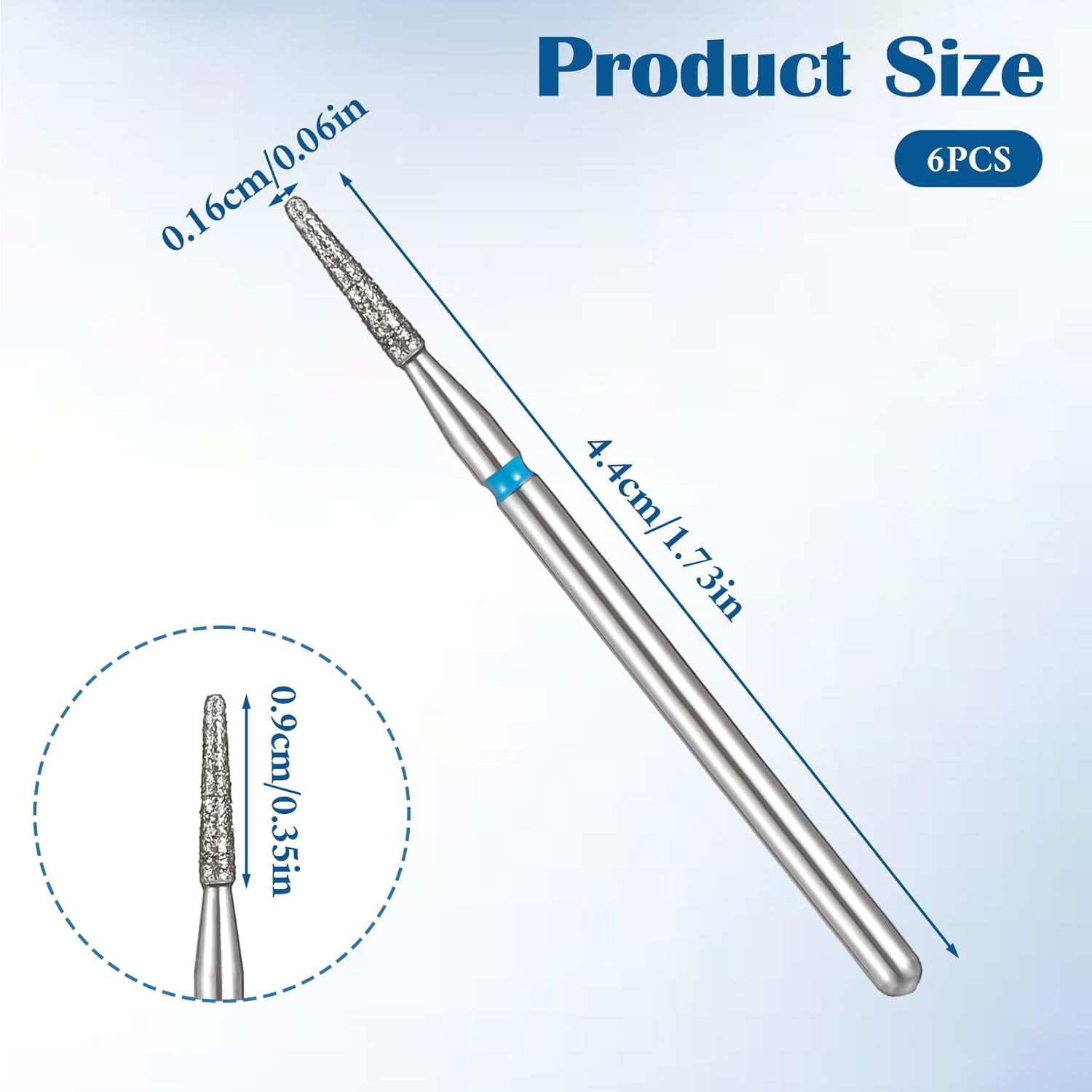 Pack of 6 Cuticle Drills, Reusable Nail Cutter Bits with Case, Diamond Flames Cuticle Cutter, Professional Cuticle Cleaning Tool Medium Grit for Nail Care Foot Care image number 3