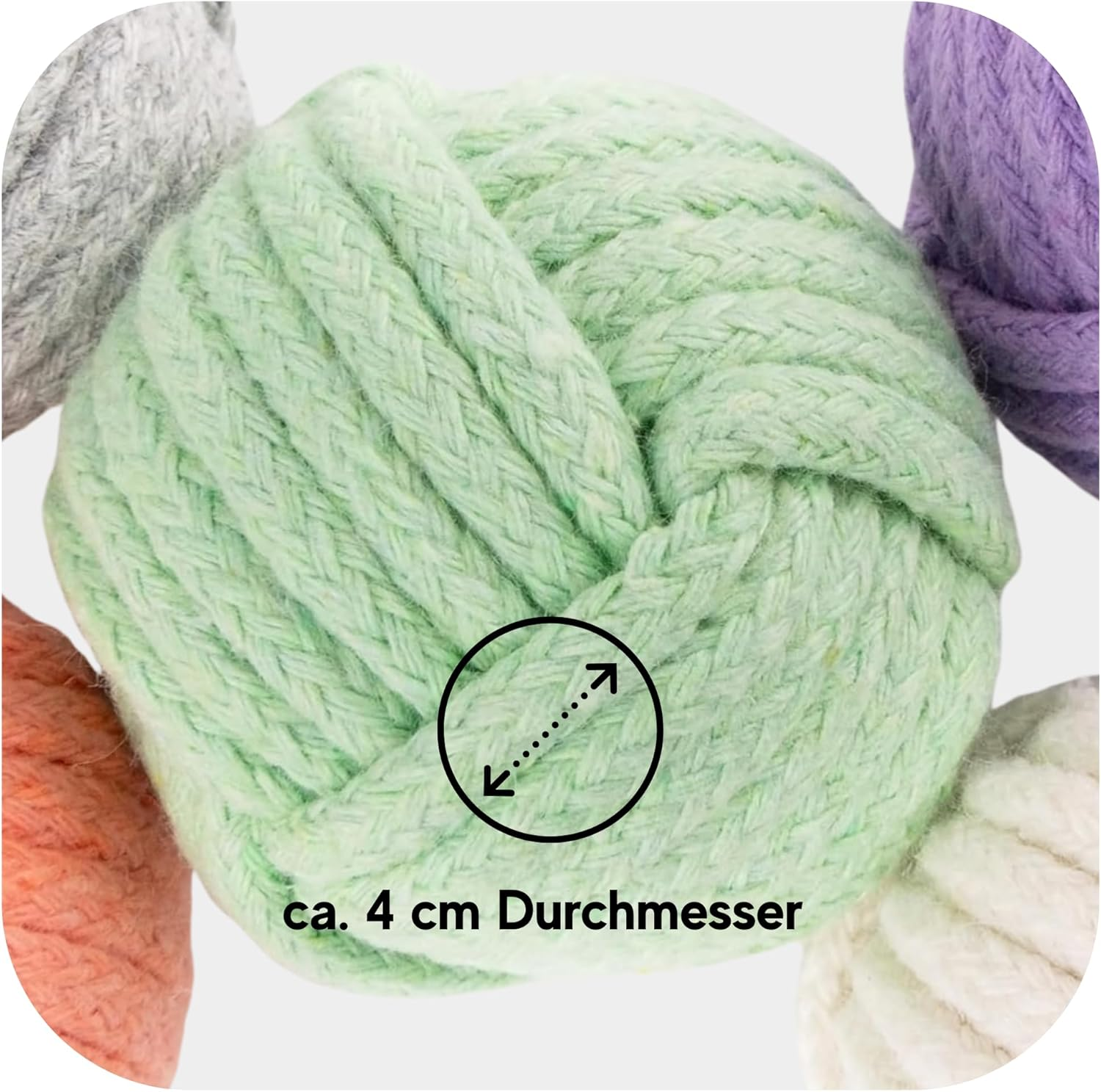 Macrame Yarn Cat Balls &ndash; Set of 5 in Trendy Colours &ndash; Cat Toy for Activity &ndash; Play Balls &ndash; Self-Employment image number 1