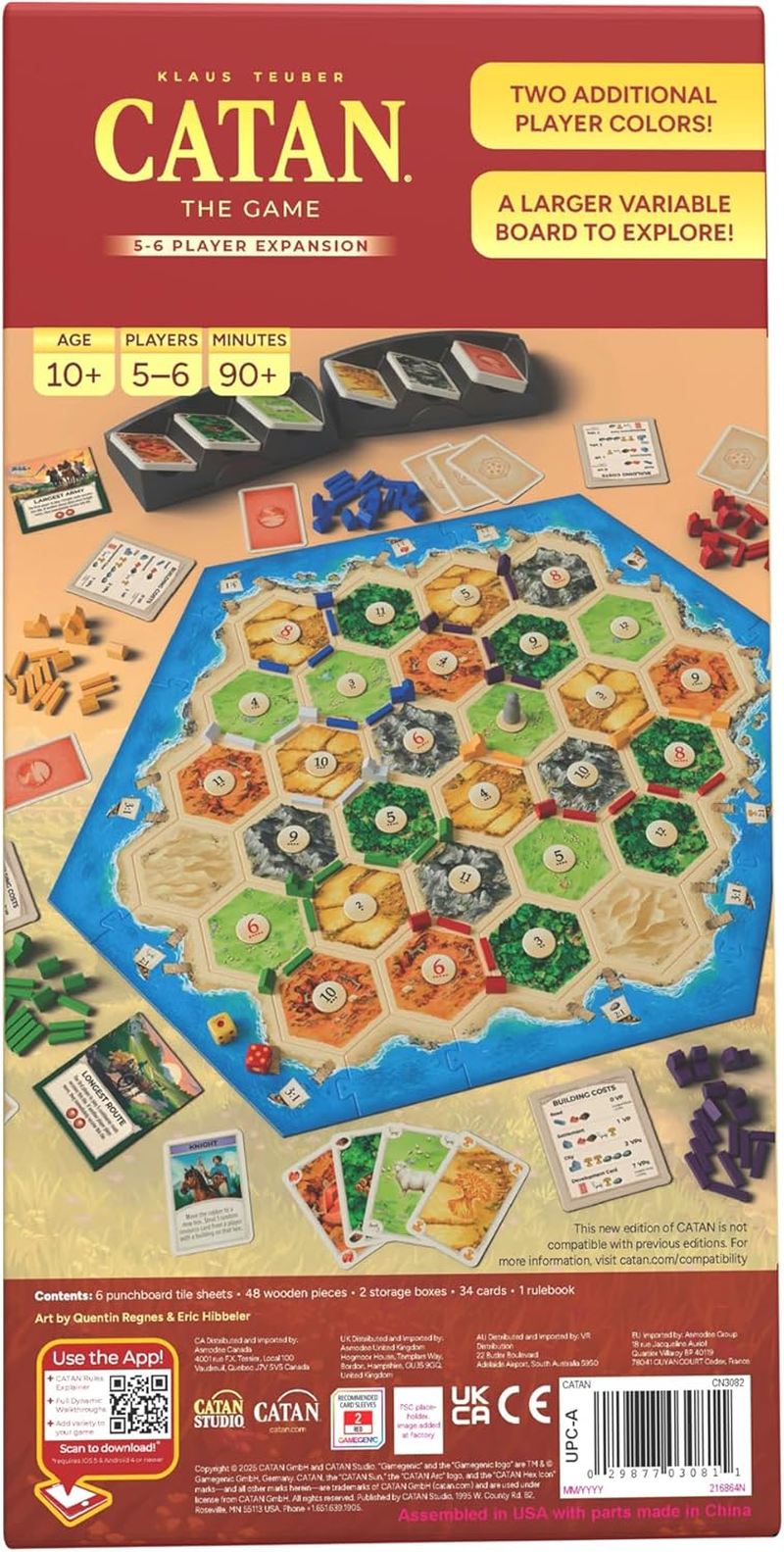 CATAN 5-6 Player Board Game Extension (6Th Edition) Add More Players to Your Adventure, Ages 10+, 3-6 Players, 60-90 Minute Playtime, Made by Catan Studio image number 3
