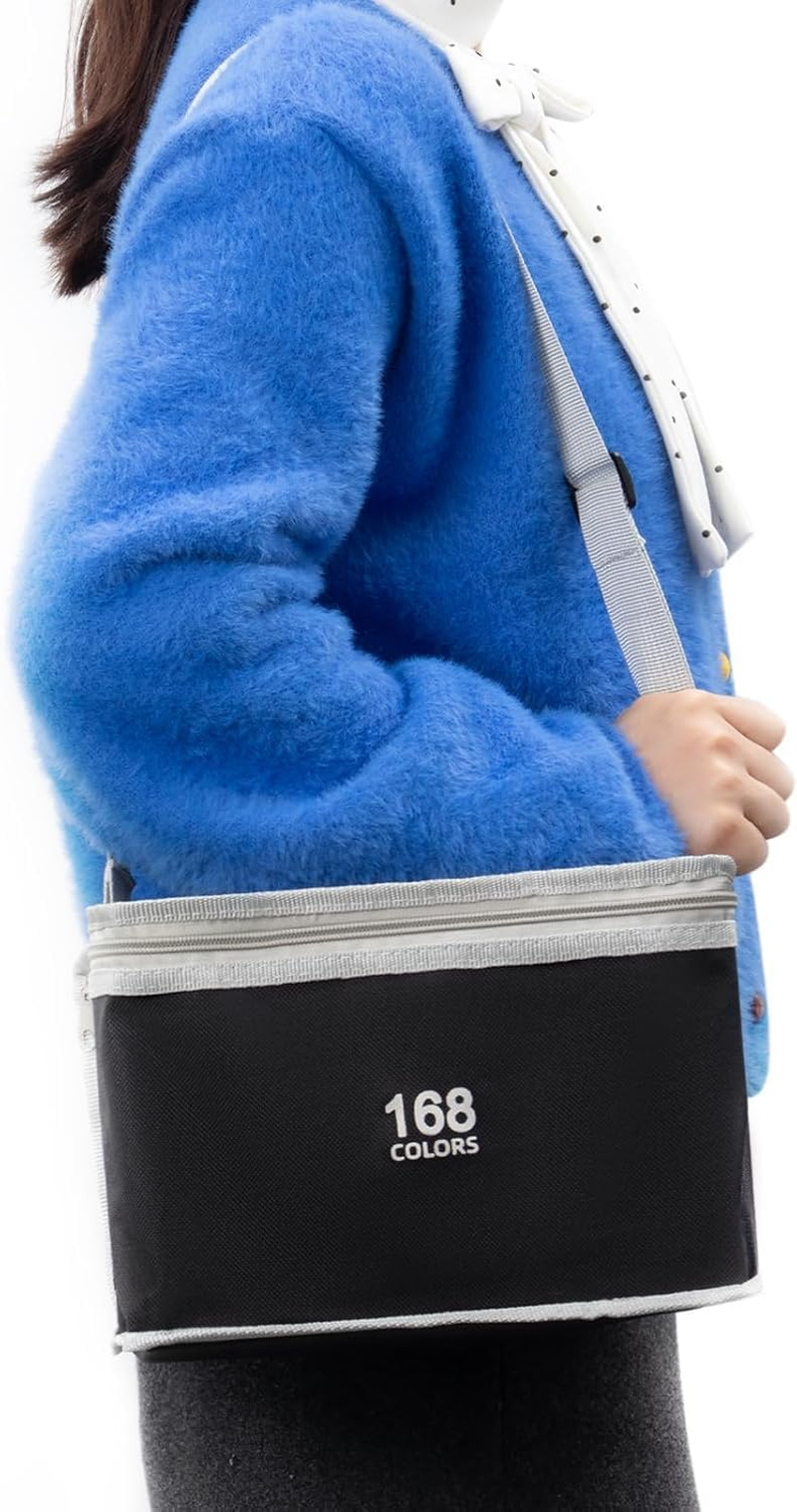 168 Alcohol Markers Set: Brush & Dual Tip Professional Markers with 168 Colours Marker Pen, Storage Bag & Strap - Alcohol-Based for Drawing/Adult Coloring (Skin Tones) image number 2