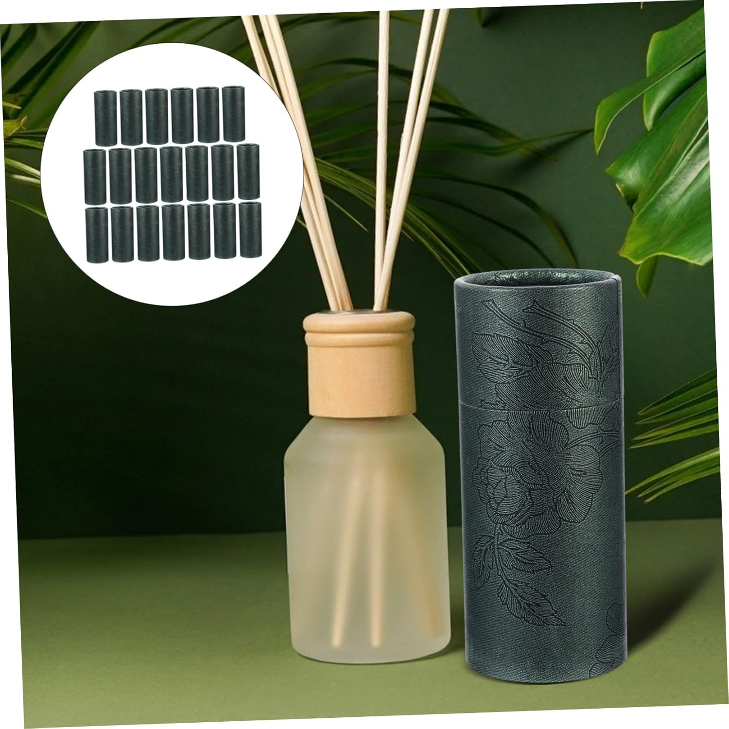 PLAFOPE 20Pcs Green Paper Cylinder Boxes for Essential Oil Bottles 30Ml Kraft Storage Canisters Packaging Paper Tubes for Tea and Incense Packing in Australia image number 4
