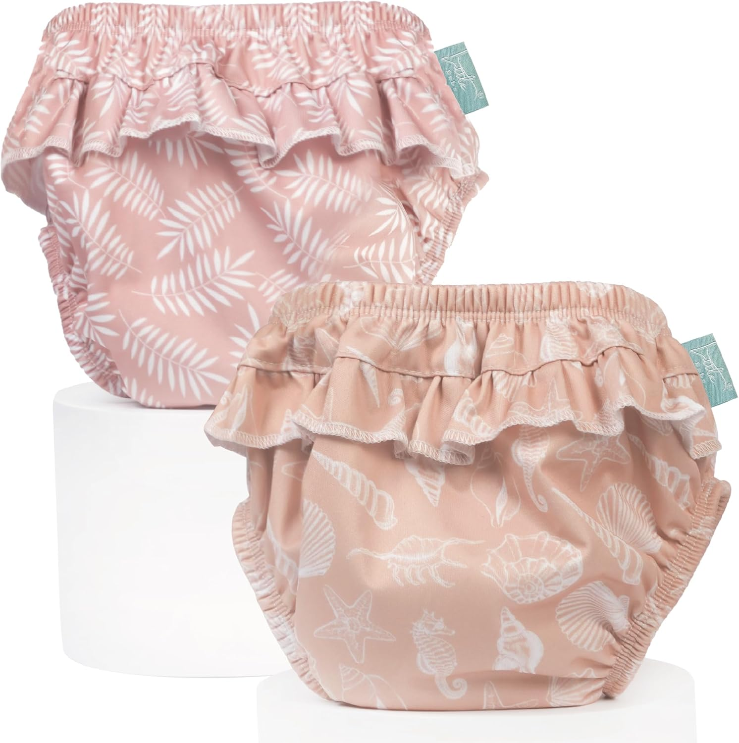 Little Bobo 2-Pack Reusable Swim Nappies (Baby Swim Diapers, Cloth Nappies) &ndash; Eco-Friendly, Waterproof, Quick-Drying, Machine Washable, Gentle on Skin | Fits 9-11Kg, Sizes L (Blush 2 Pack, L)